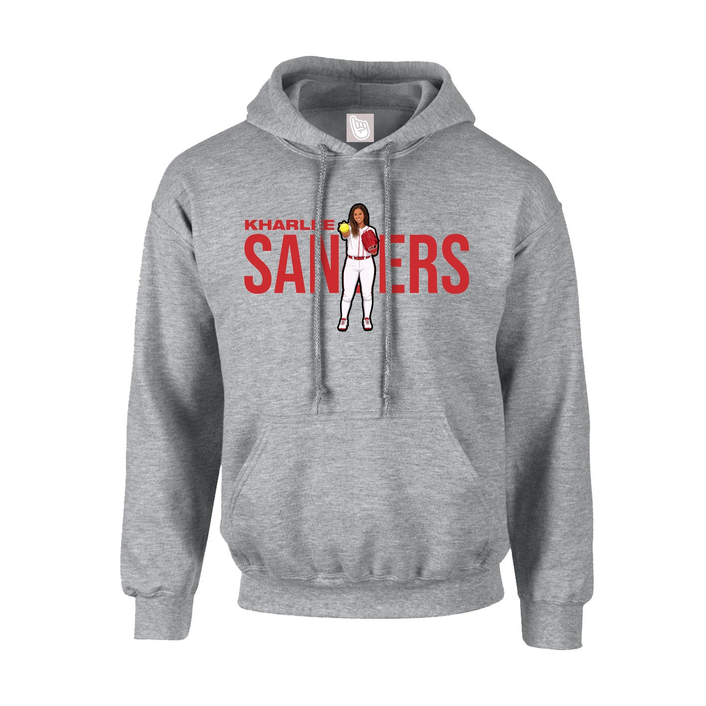 Youth Hoodie — Player Name in Grey