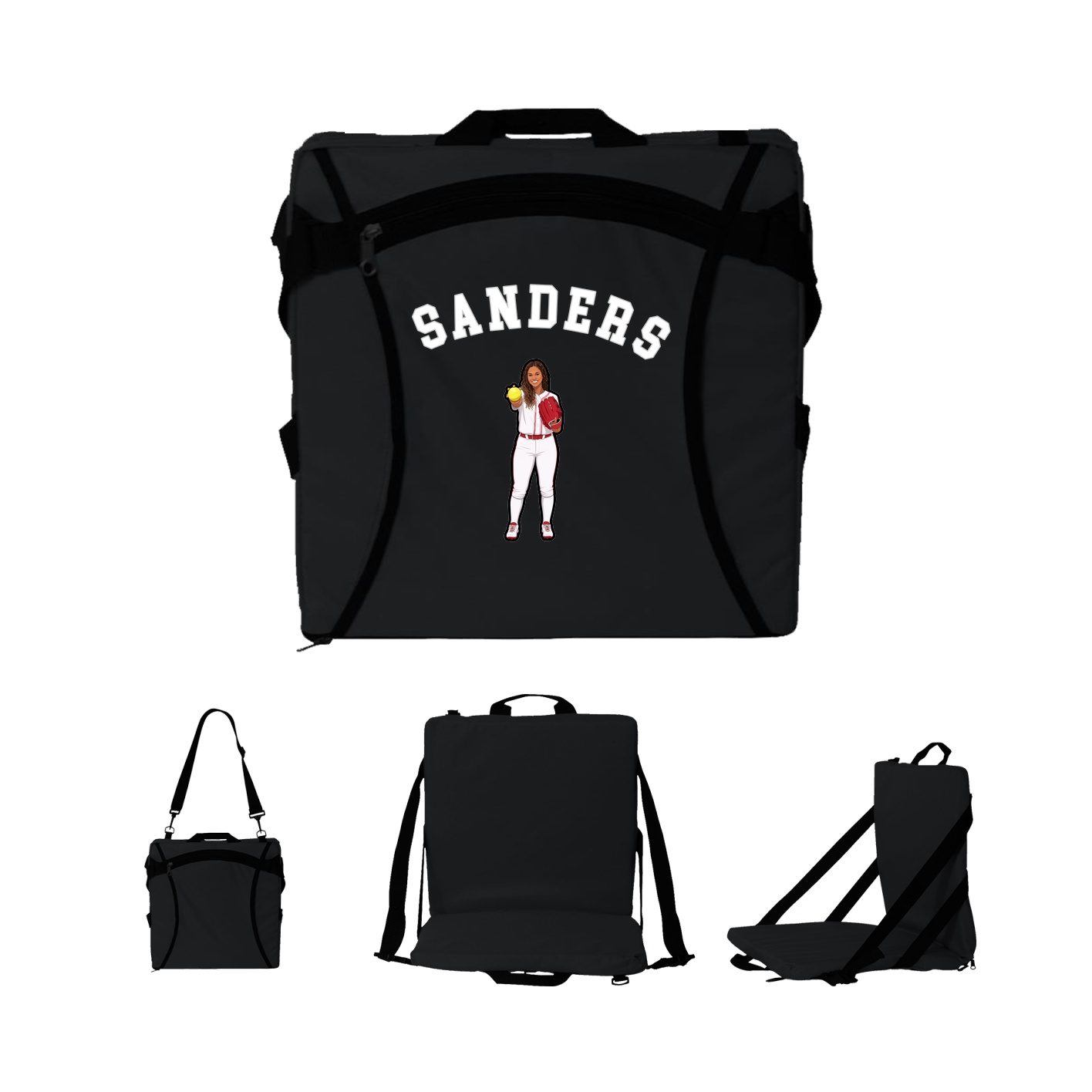 Folding Stadium Seat — Shirsey Arch in Black