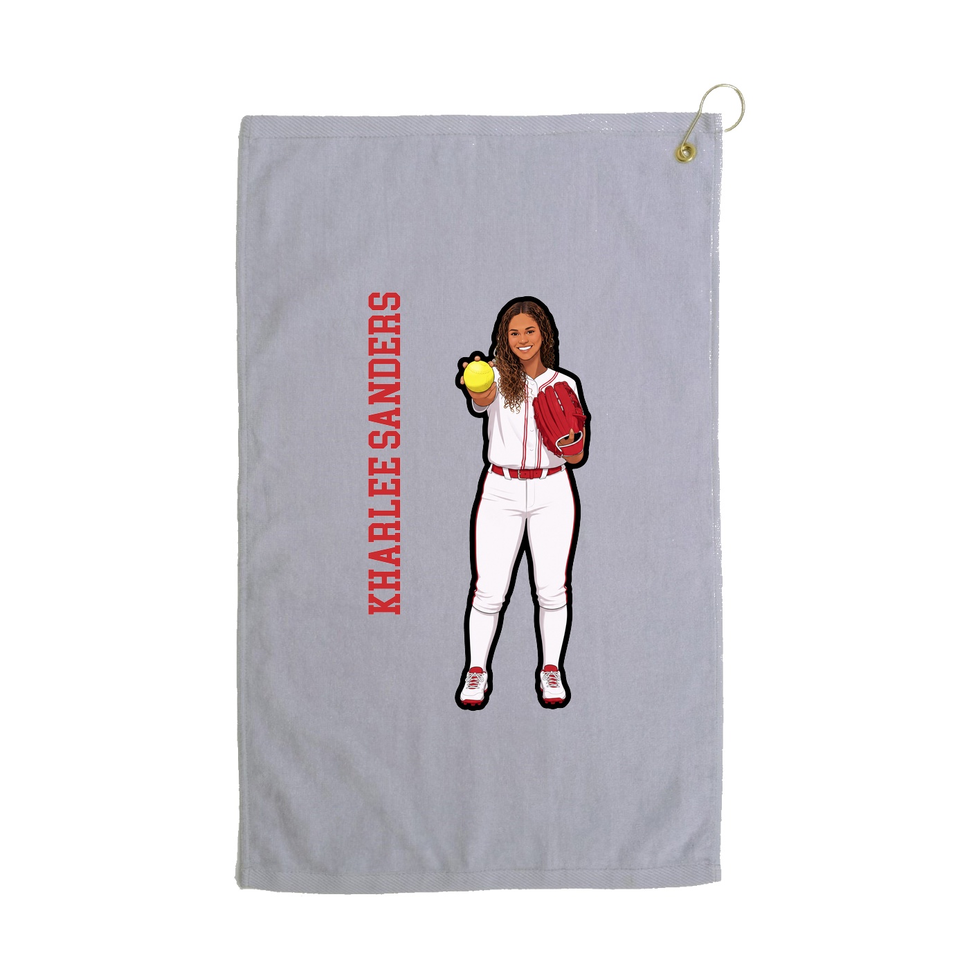 Golf Towel — Name Vertical in Grey