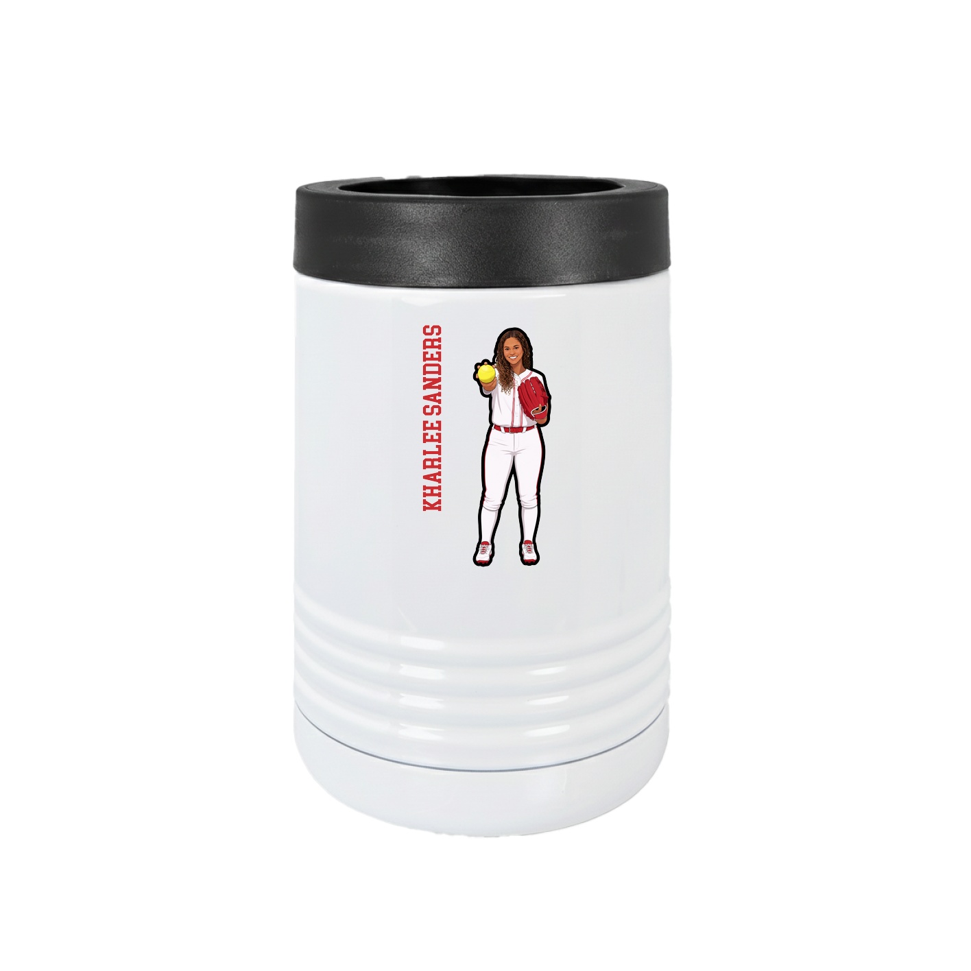Beverage Holder — Name Vertical in White