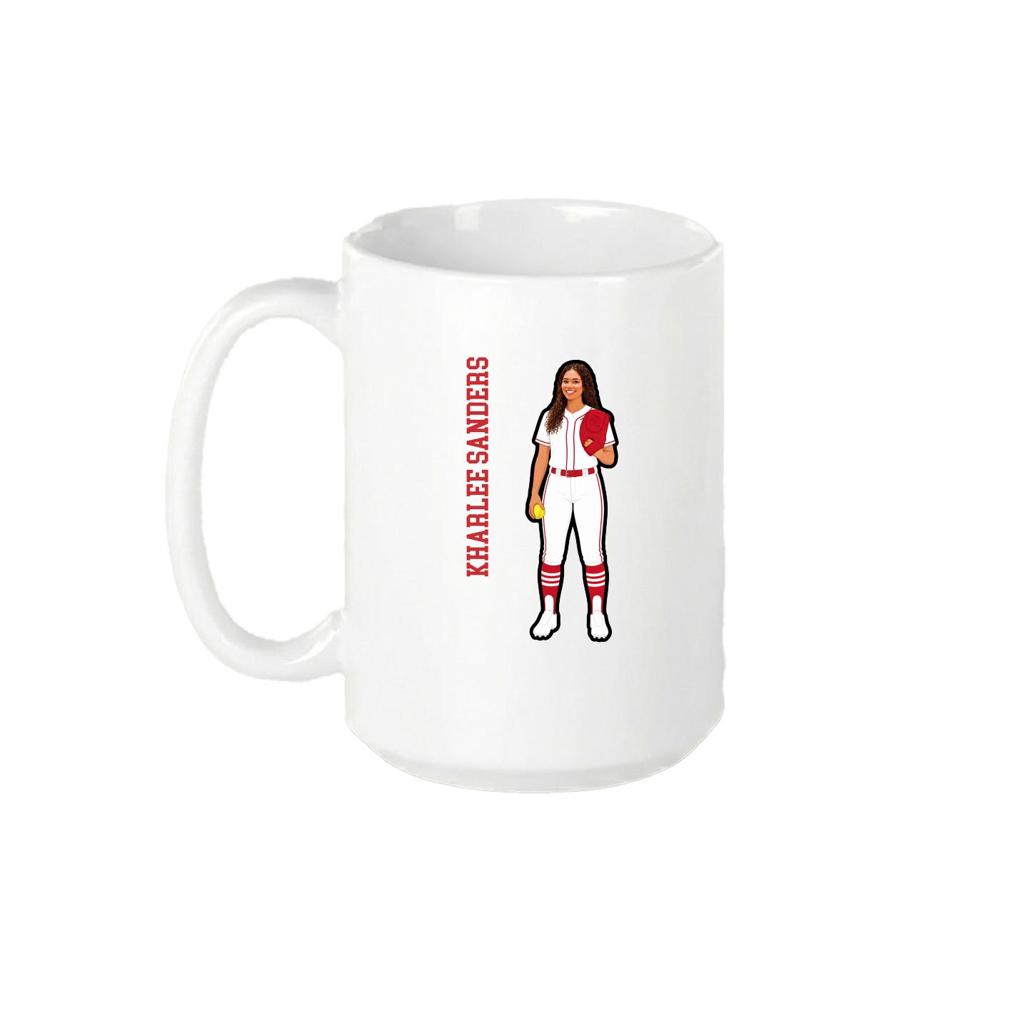15oz Coffee Mug — Name Vertical in White
