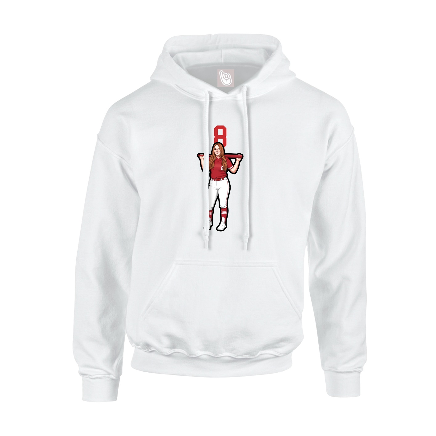 Hoodie — Number Top in White