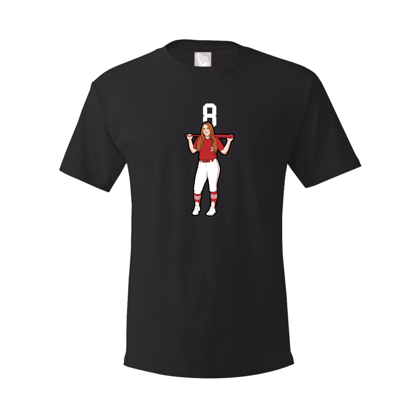 Youth Tee — Number Top in Black