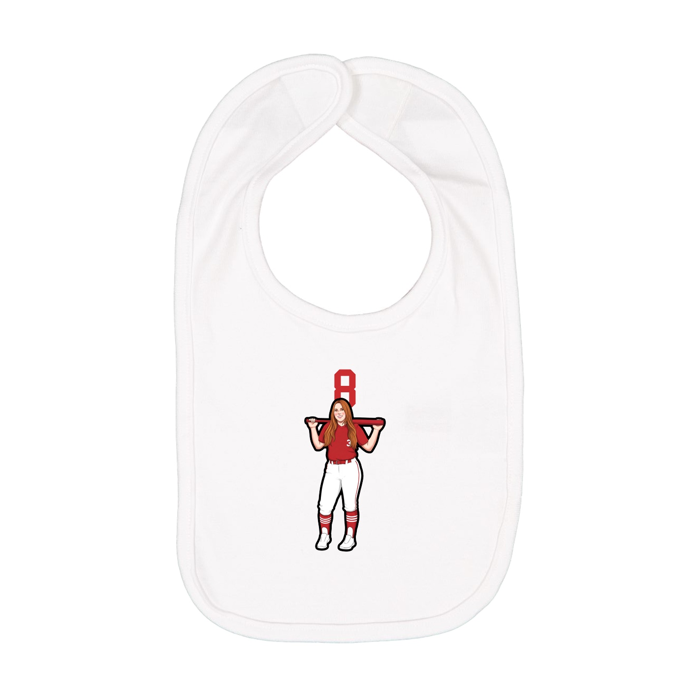 Infant Bib — Number Top in White