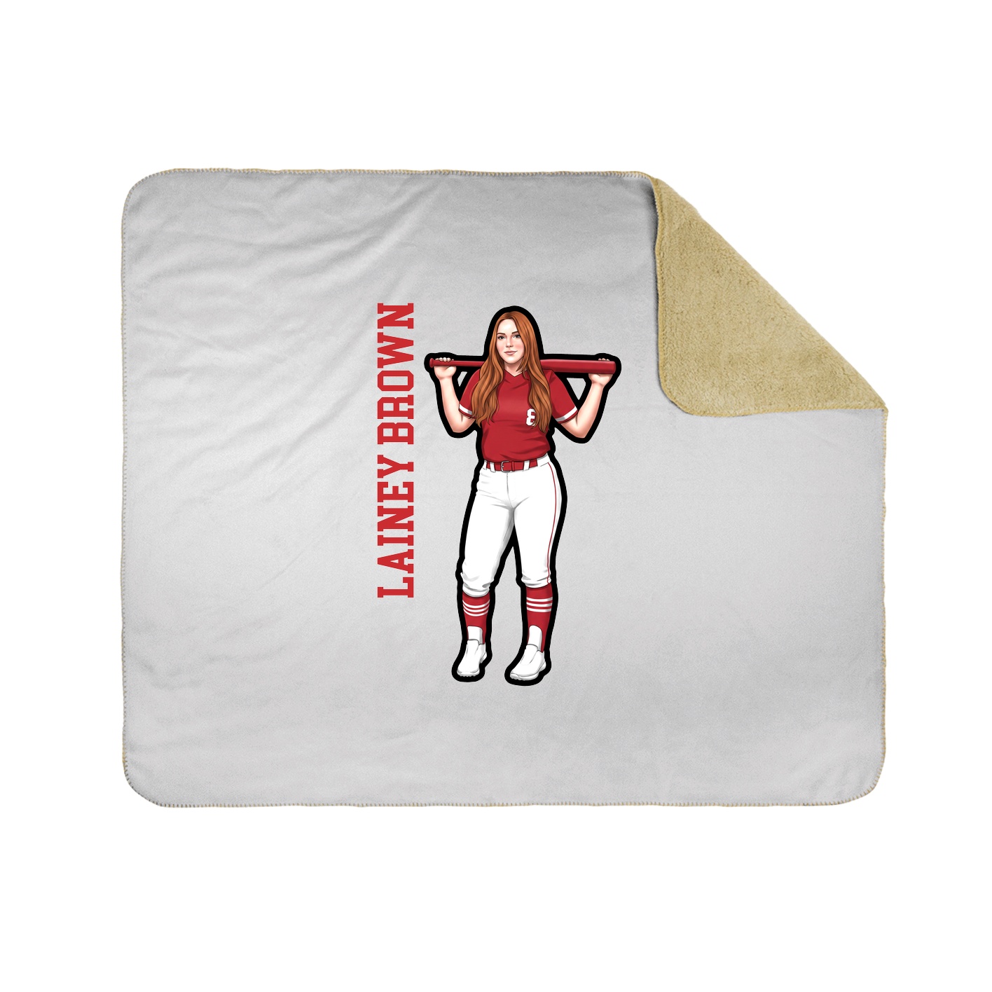 Throw Blanket — Name Vertical in White