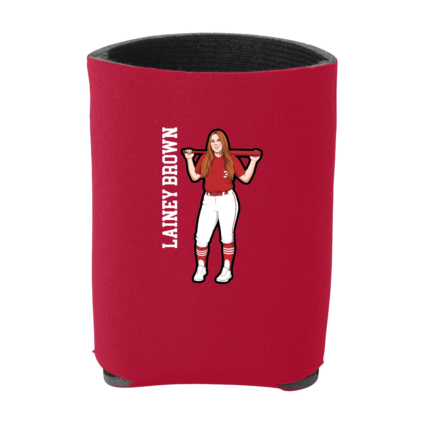 Can Holder — Name Vertical in Red