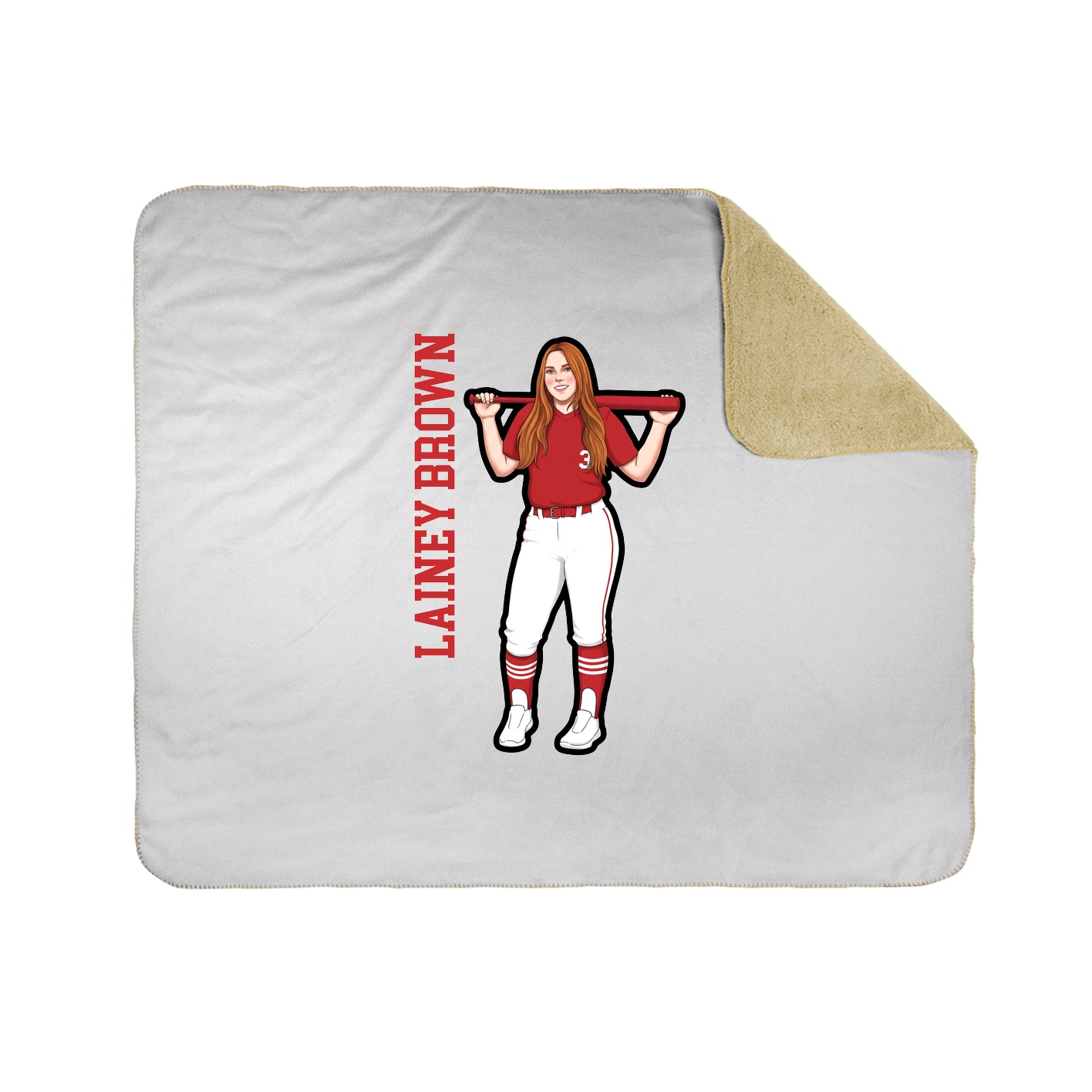 Throw Blanket — Name Vertical in White