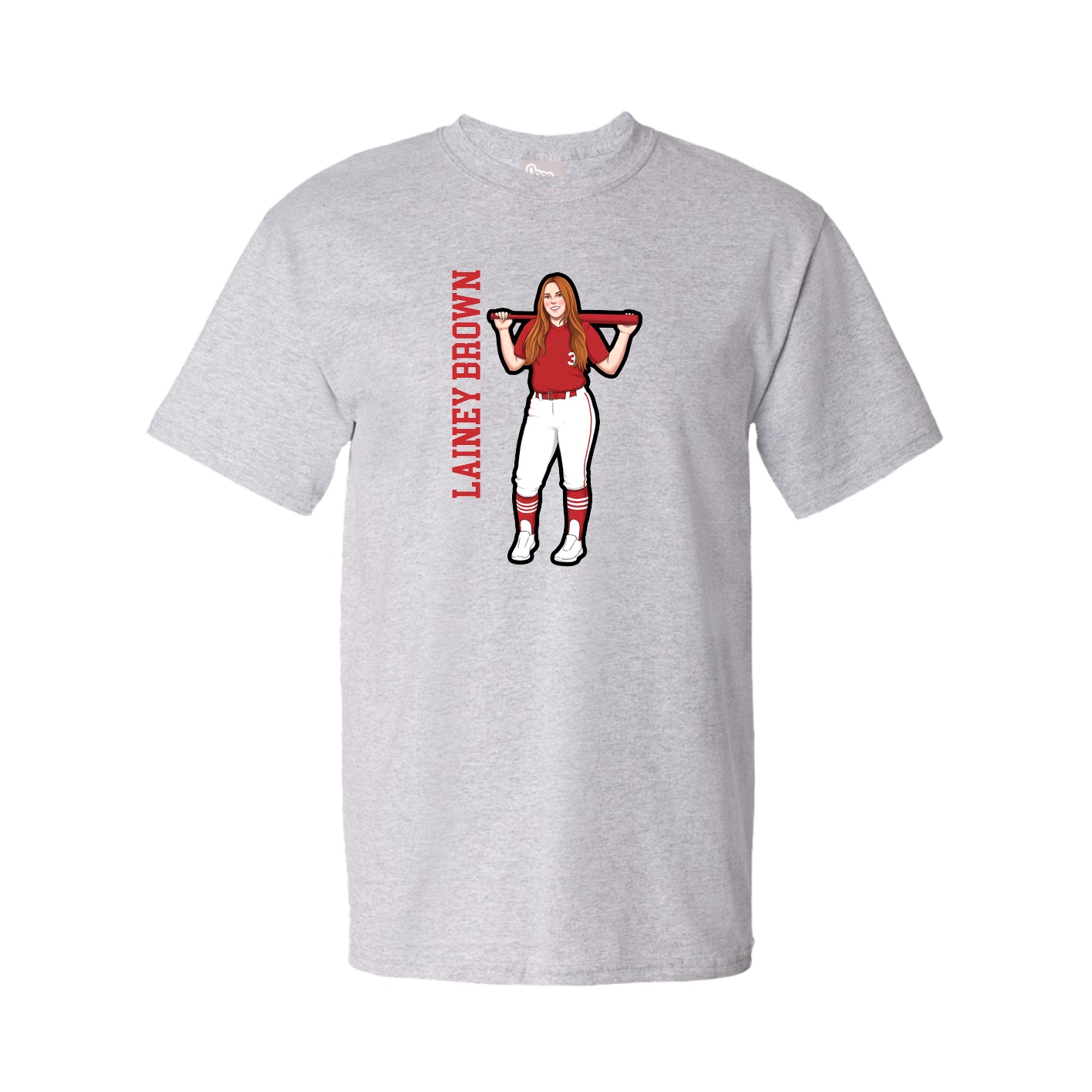 Youth Tee — Name Vertical in Grey
