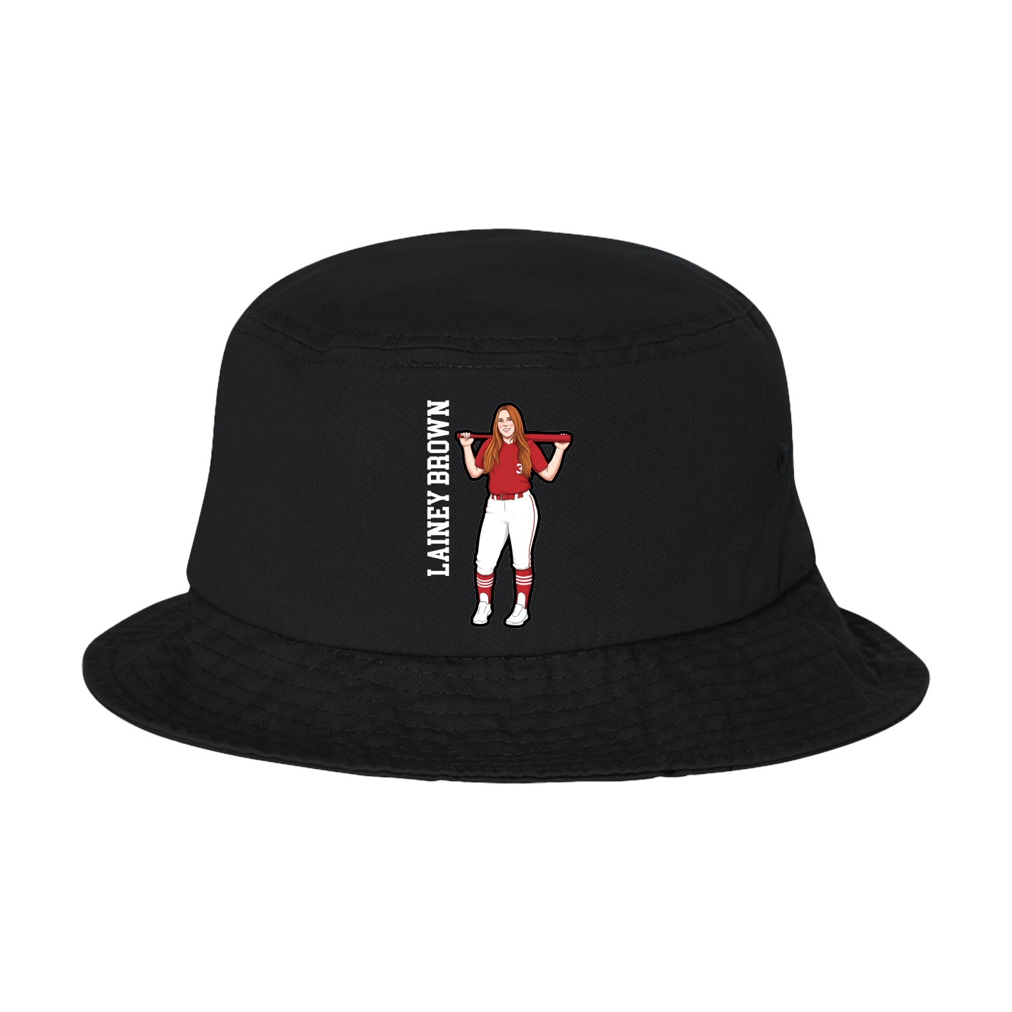 Bucket Cap — Name Vertical in Black