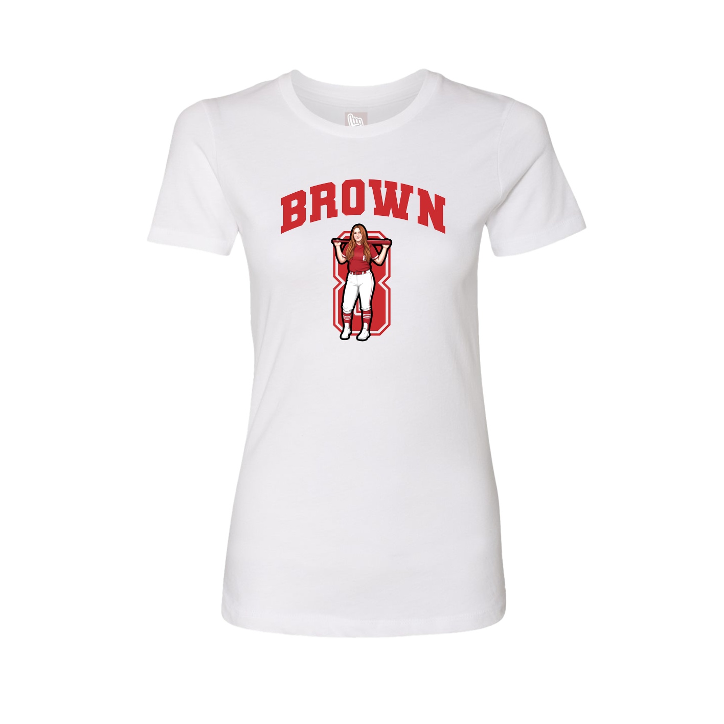 Fitted Women's Tee — Number in White