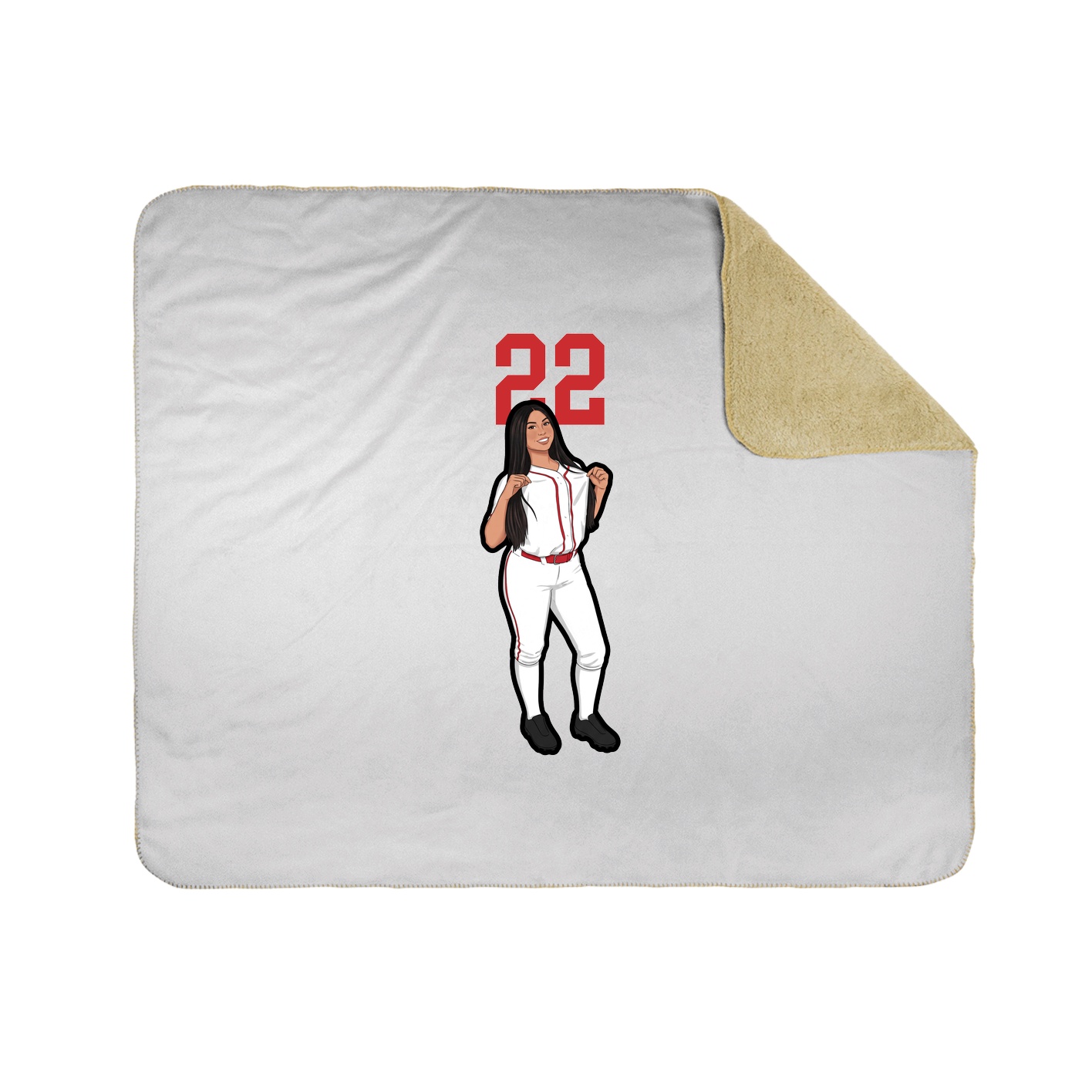Throw Blanket — Number Top in White