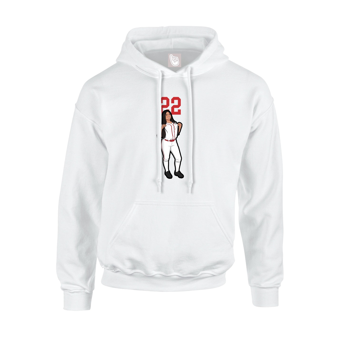 Youth Hoodie — Number Top in White
