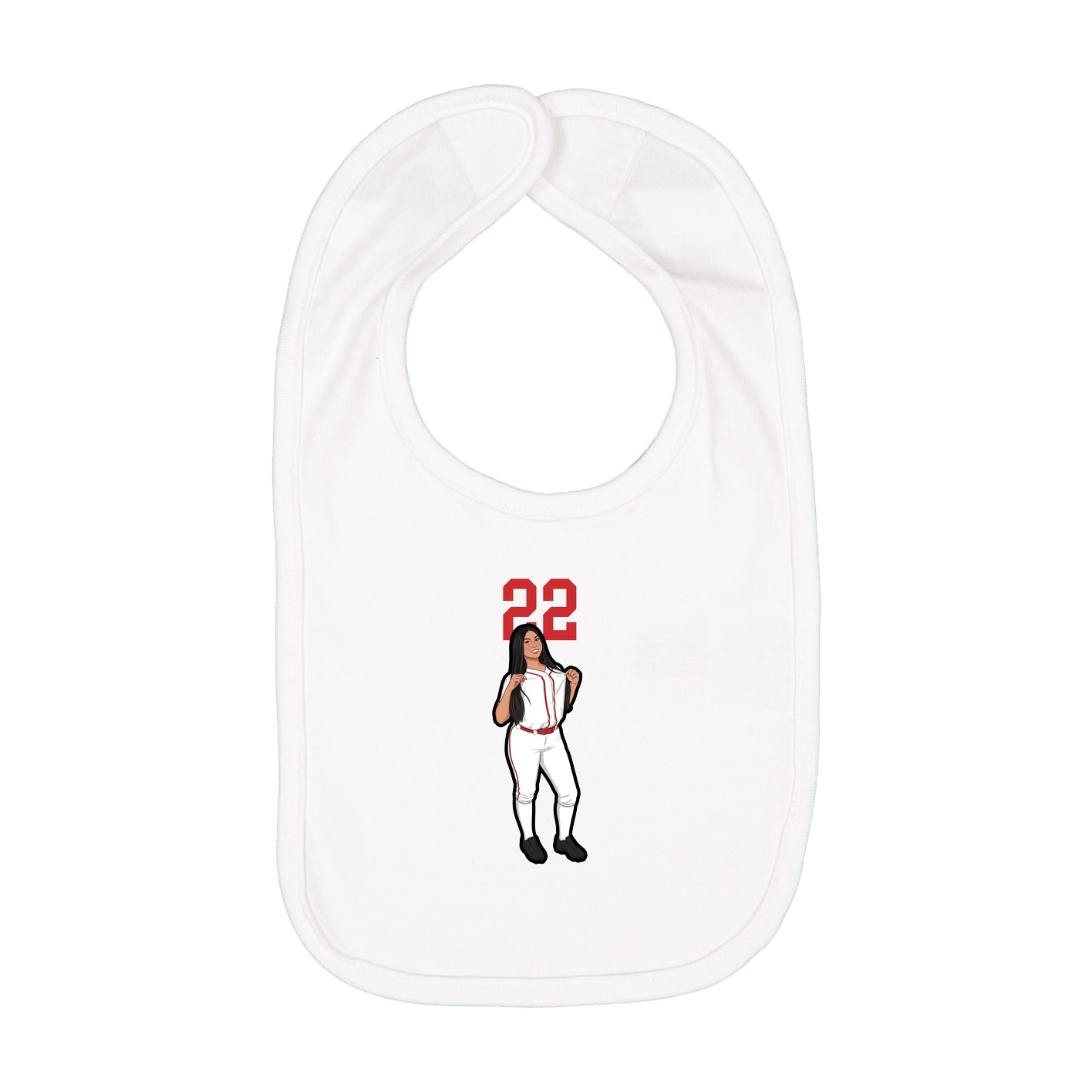 Infant Bib — Number Top in White