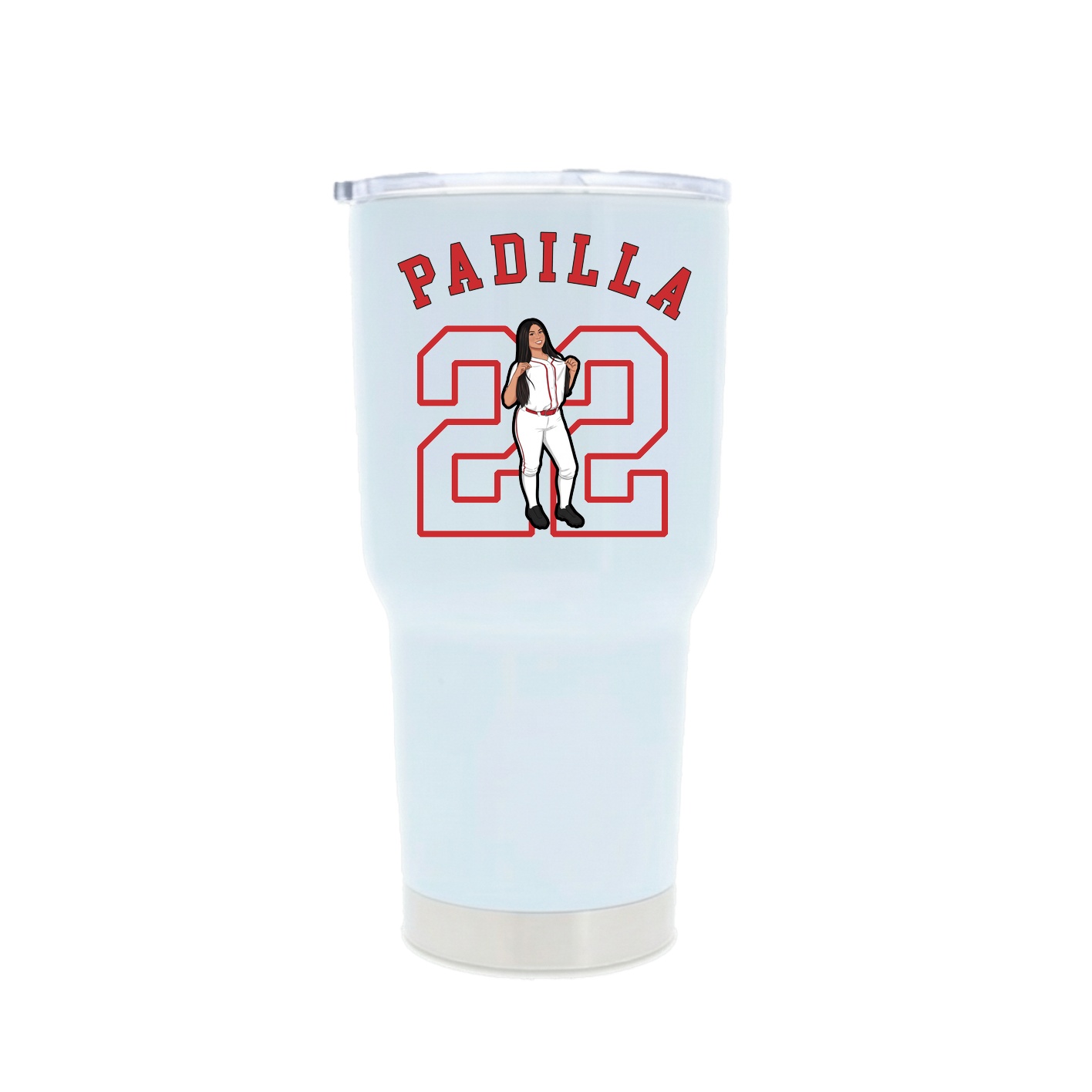 30oz Stainless Steel Tumbler — Shirsey Arch in White