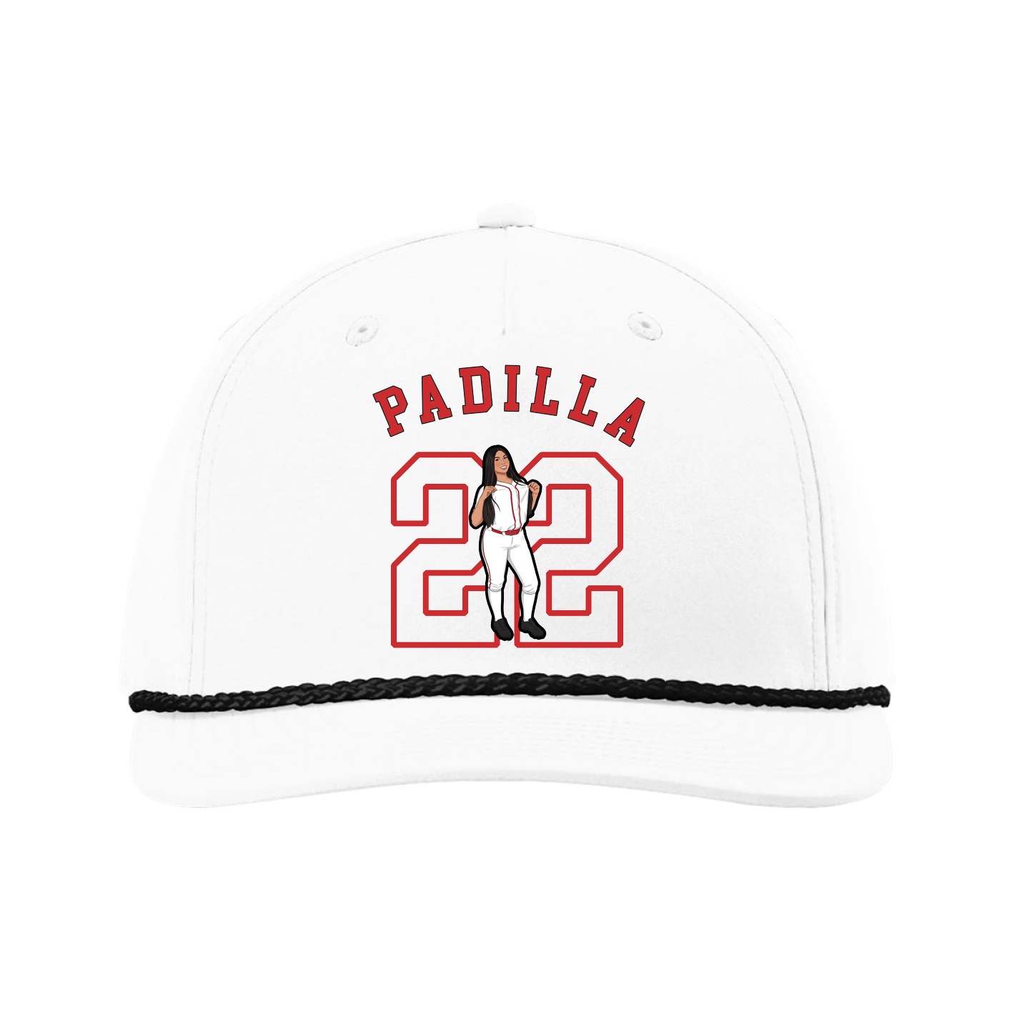 Five-Panel Classic Rope Cap — Shirsey Arch in White
