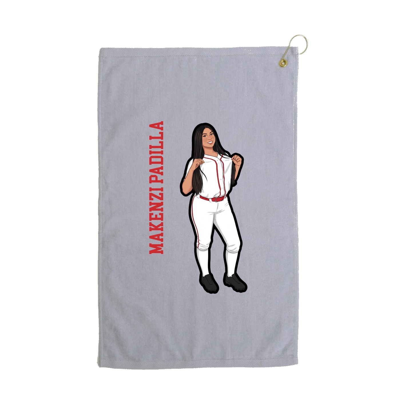 Golf Towel — Name Vertical in Grey