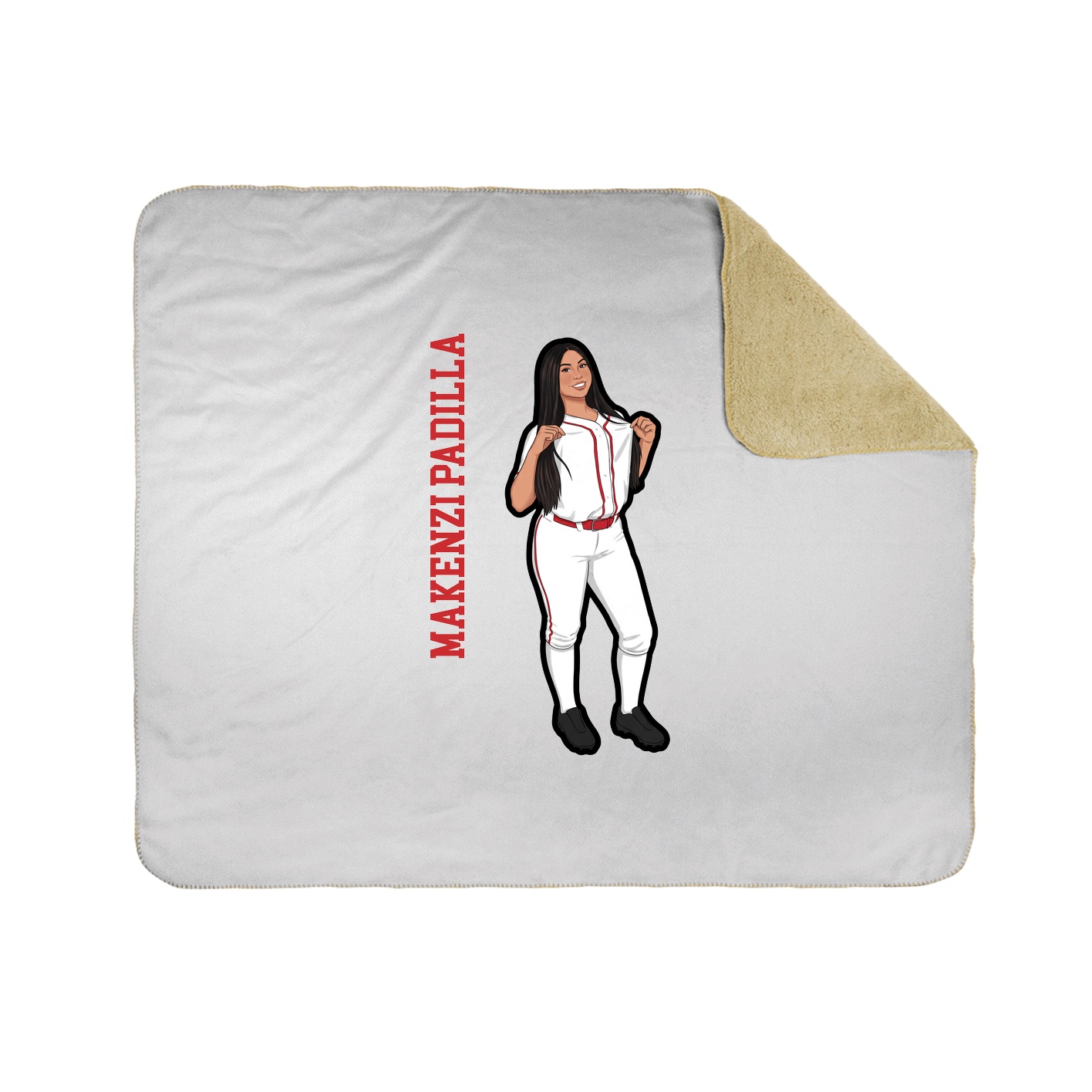 Throw Blanket — Name Vertical in White