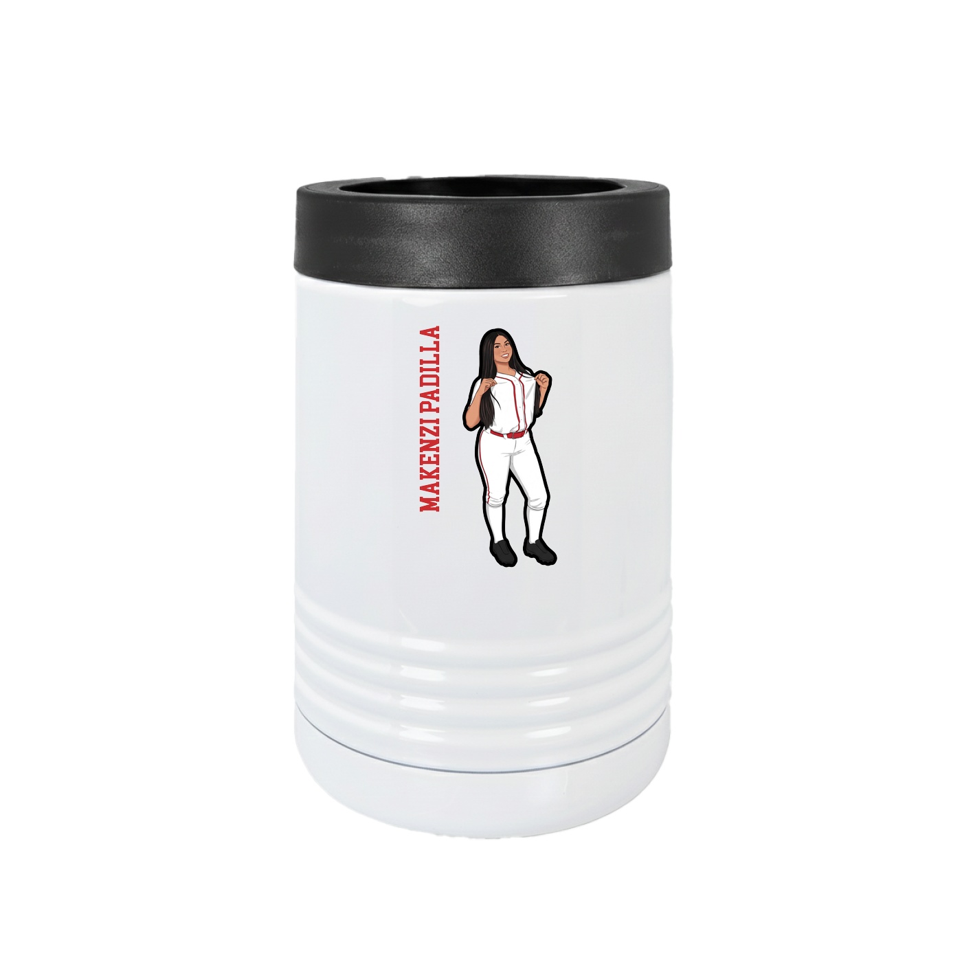 Beverage Holder — Name Vertical in White