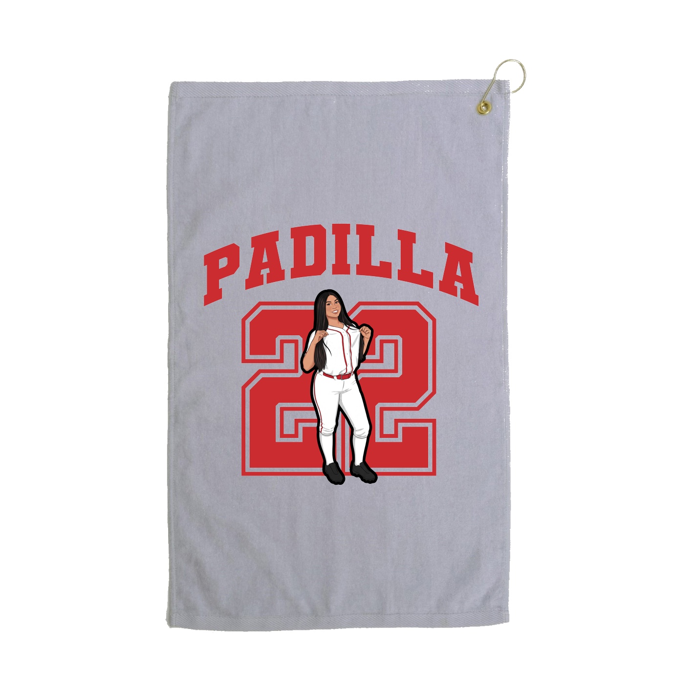 Golf Towel — Number in Grey