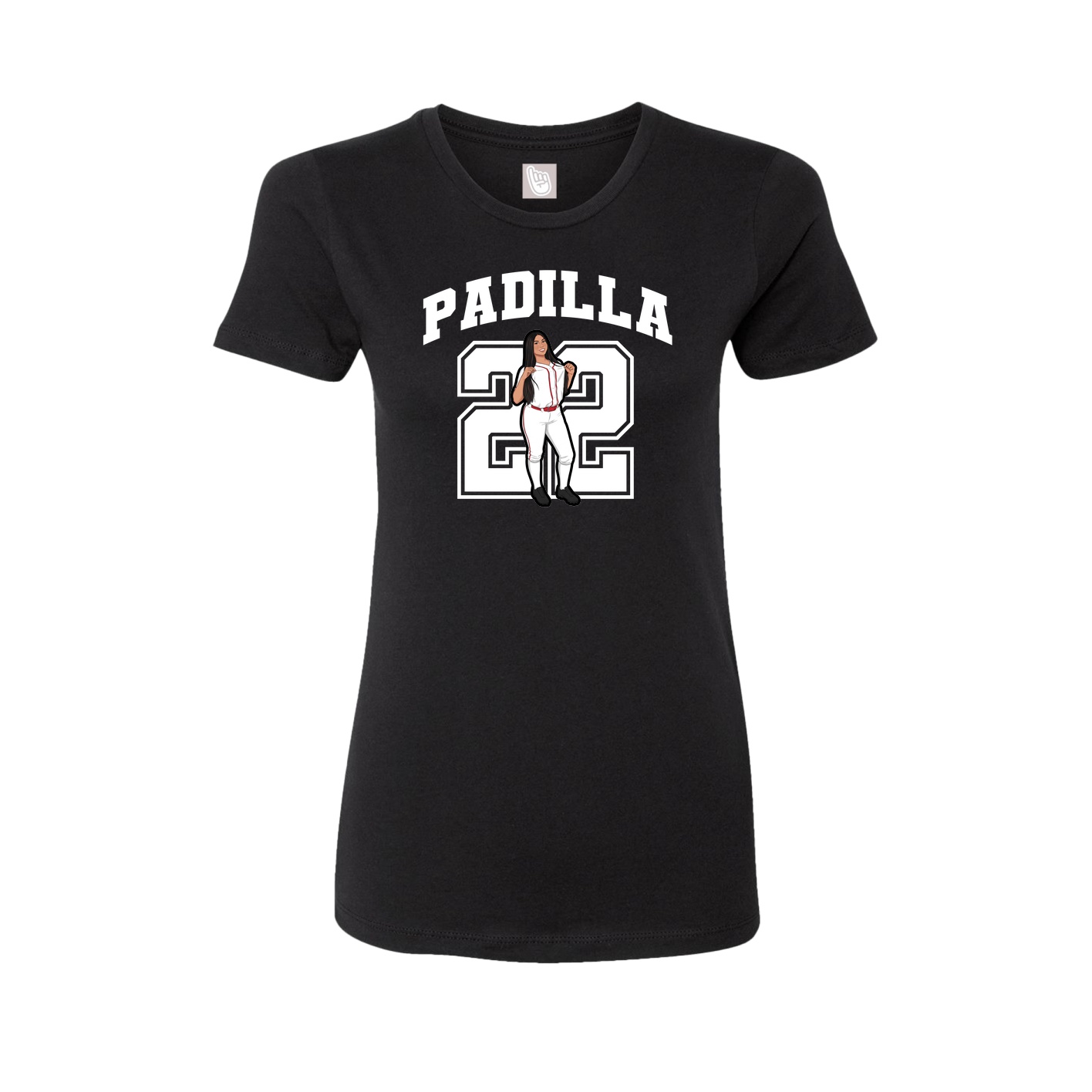 Fitted Women's Tee — Number in Black