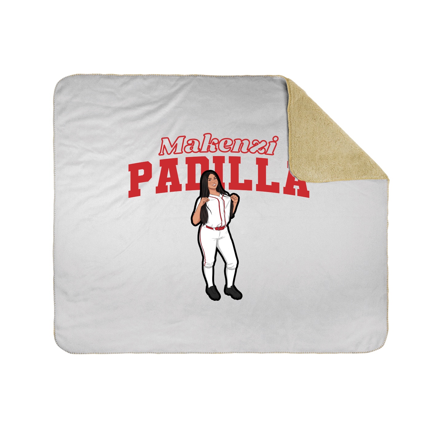 Throw Blanket — Name Arch in White