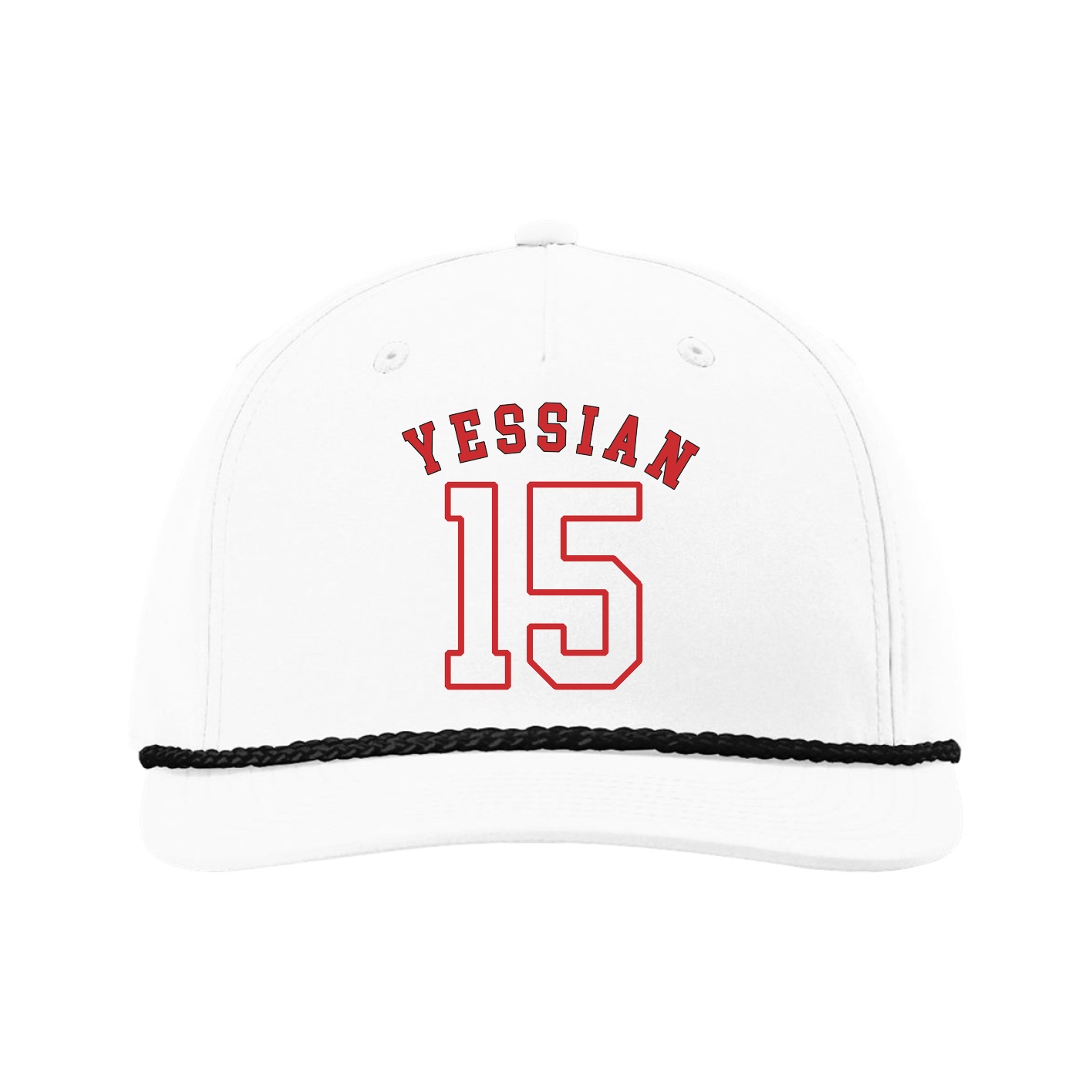 Five-Panel Classic Rope Cap — Shirsey Arch in White