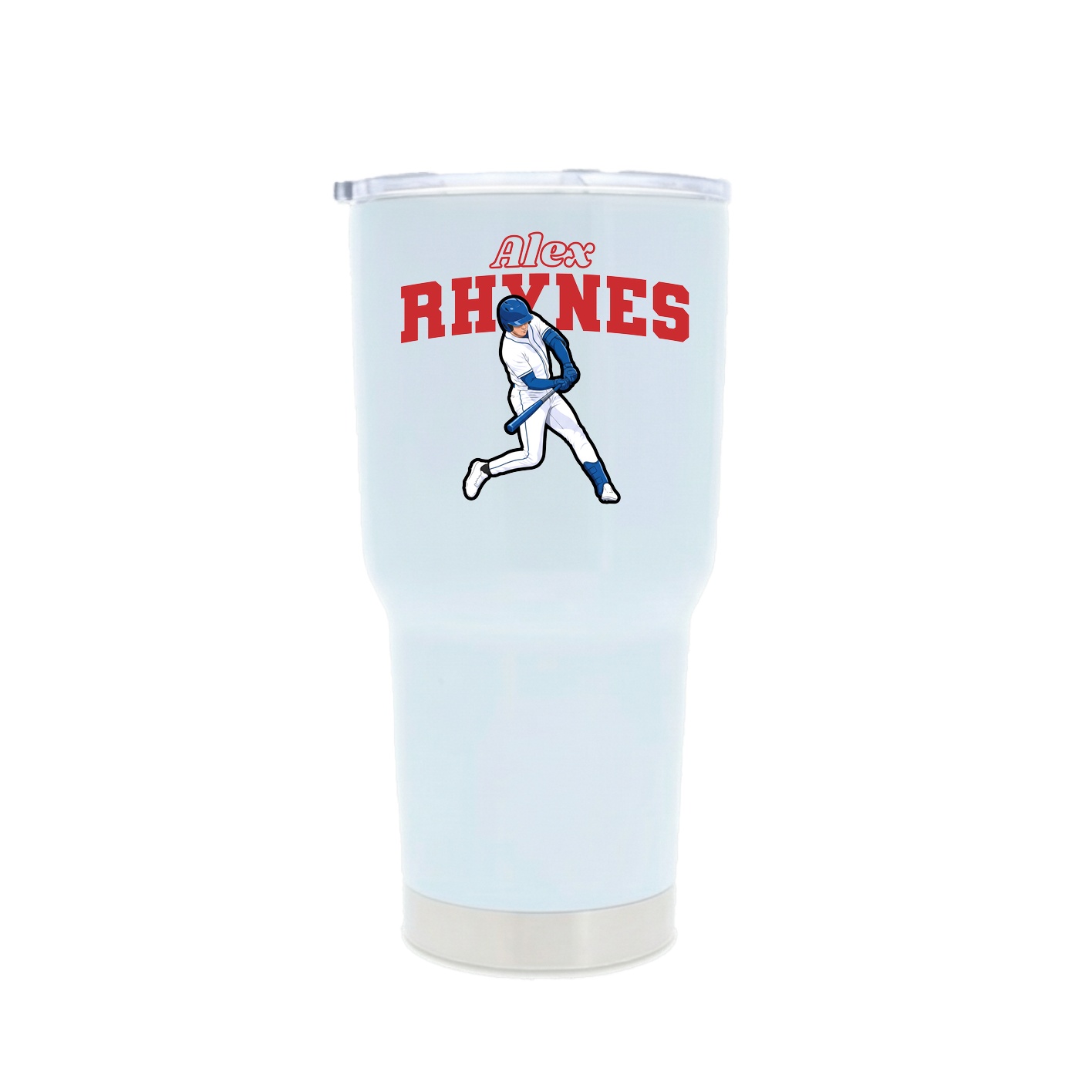 30oz Stainless Steel Tumbler — Name Arch in White