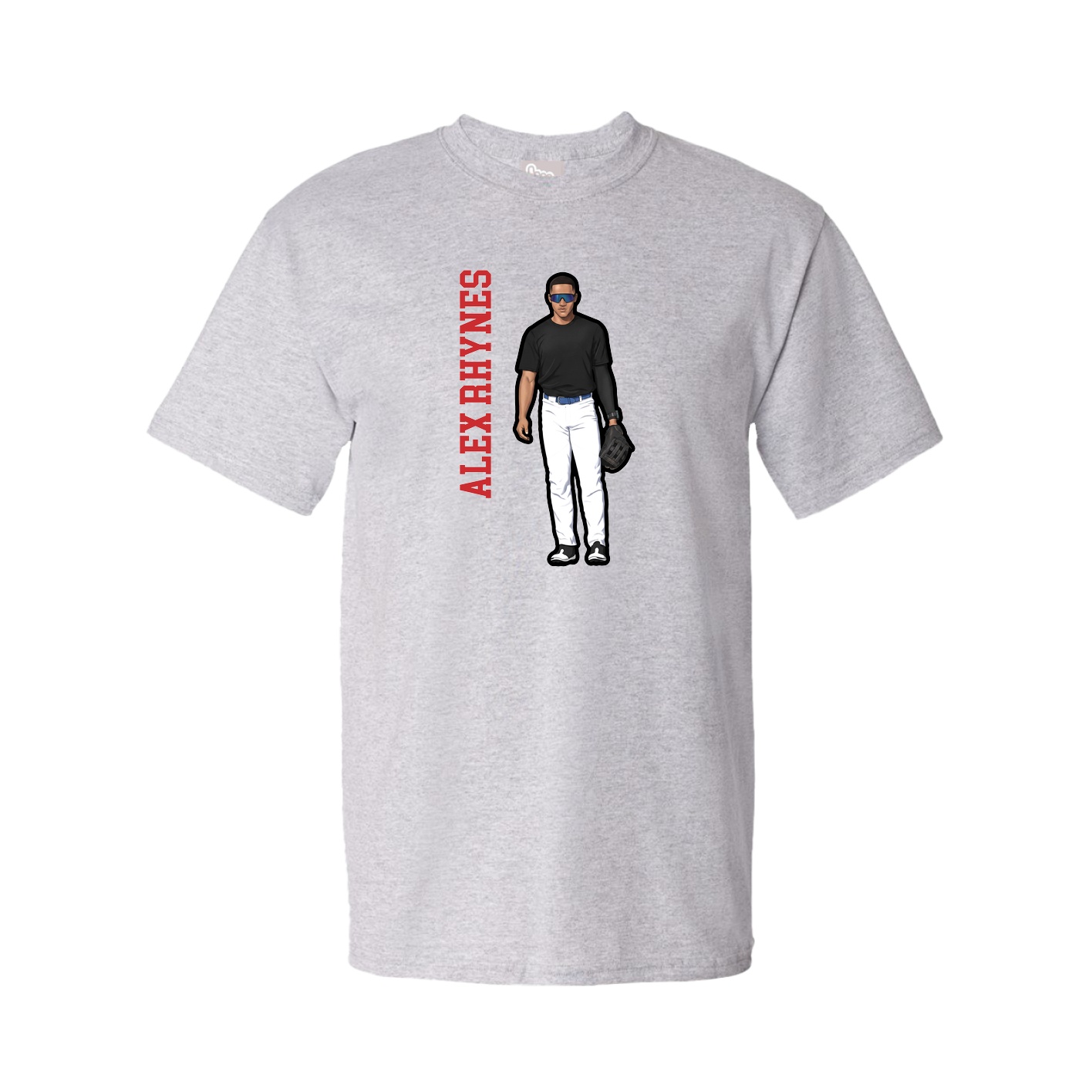 Youth Tee — Name Vertical in Grey