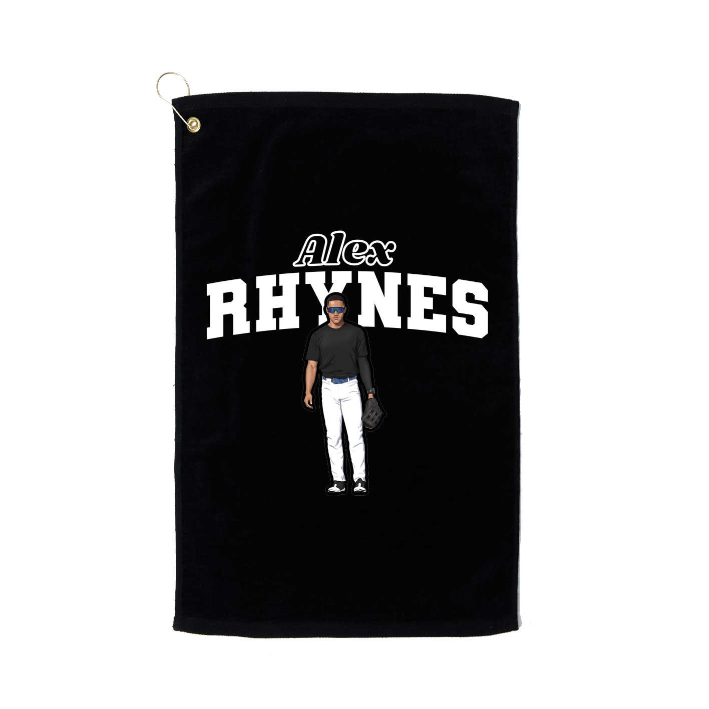 Golf Towel — Name Arch in Black