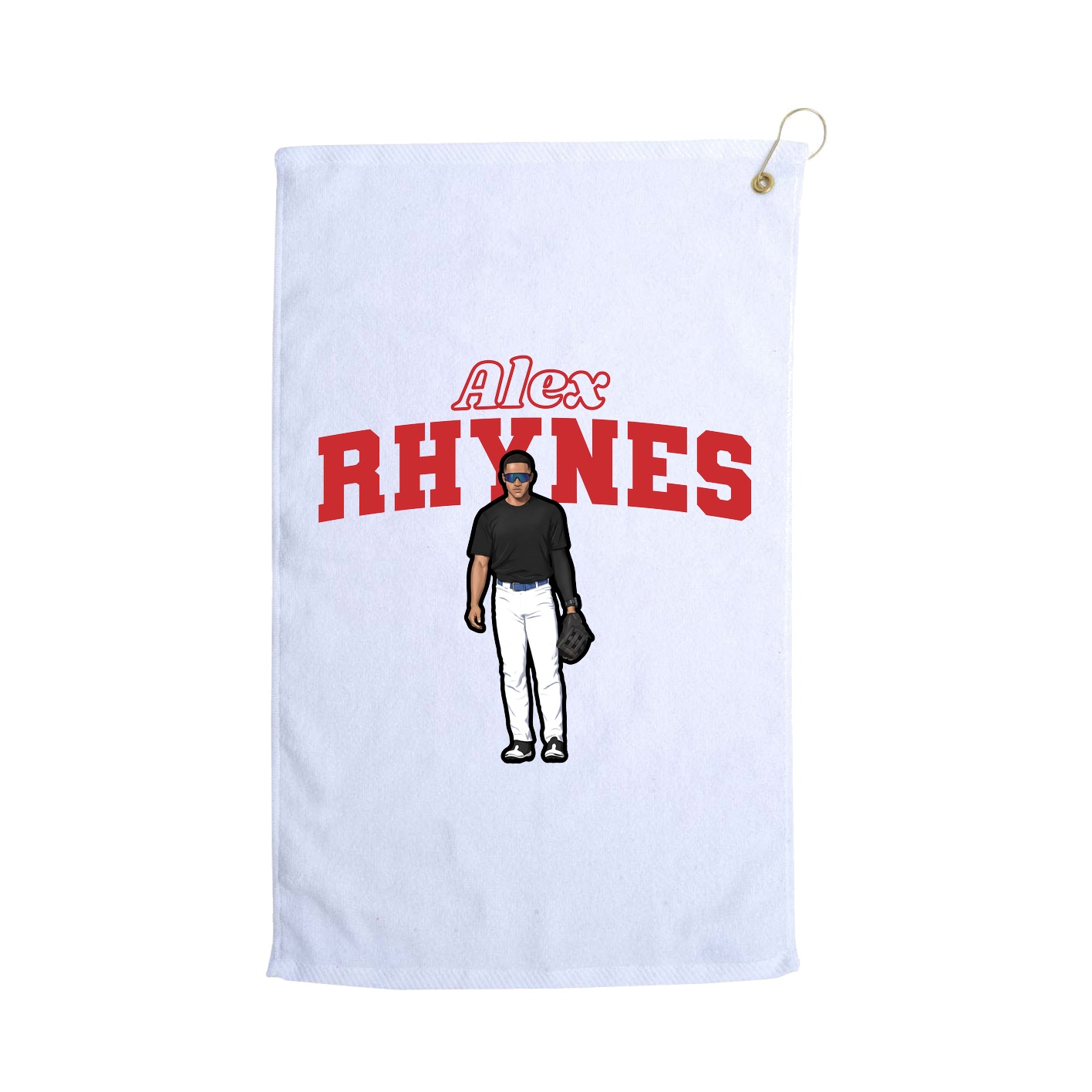 Golf Towel — Name Arch in White