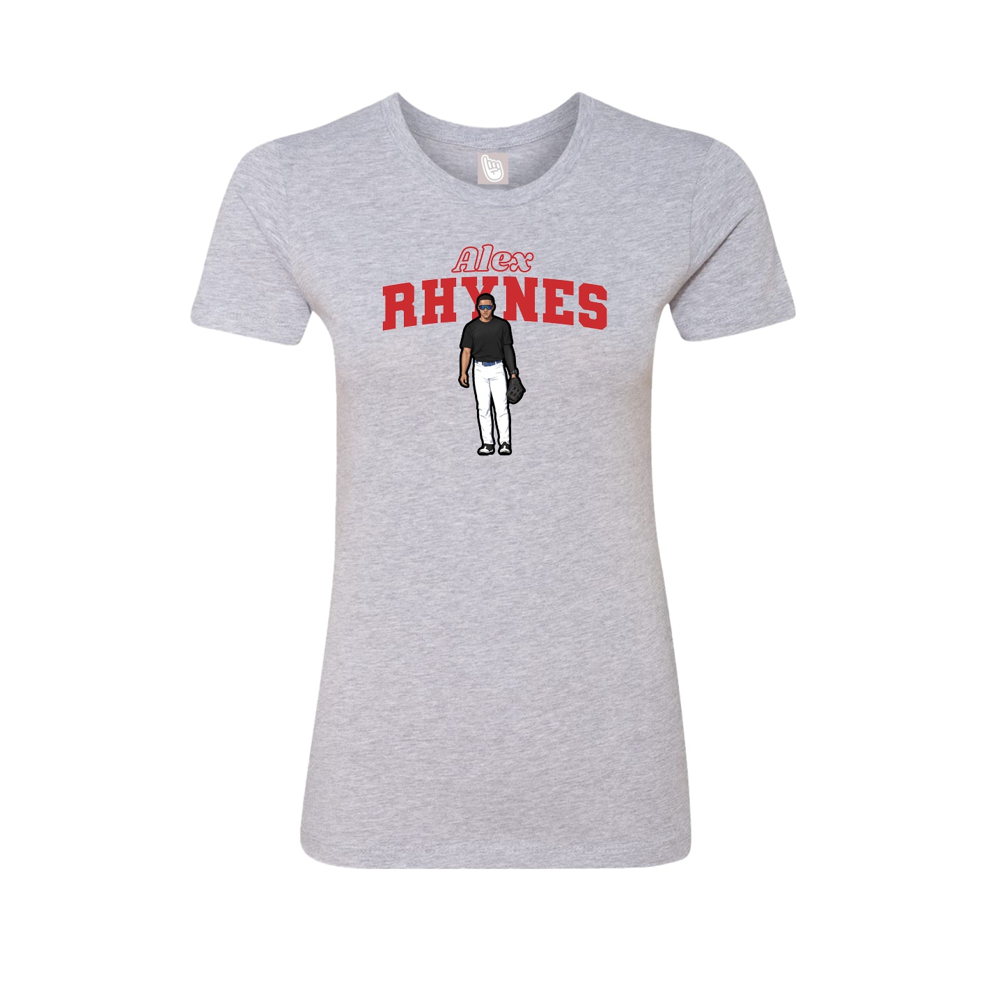 Womens Tee — Name Arch in Grey