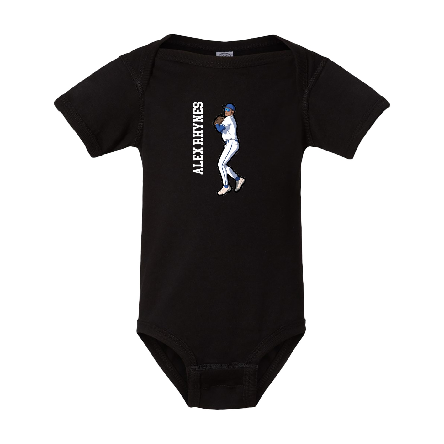 Baby Onesie — Name Vertical in Black