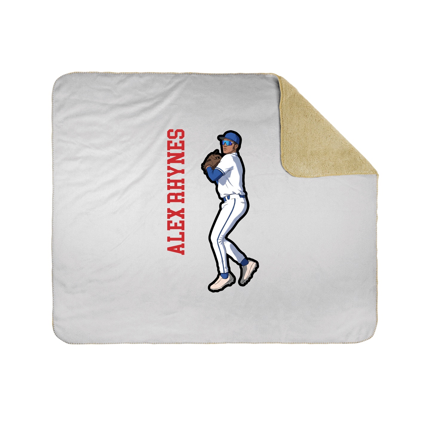 Throw Blanket — Name Vertical in White