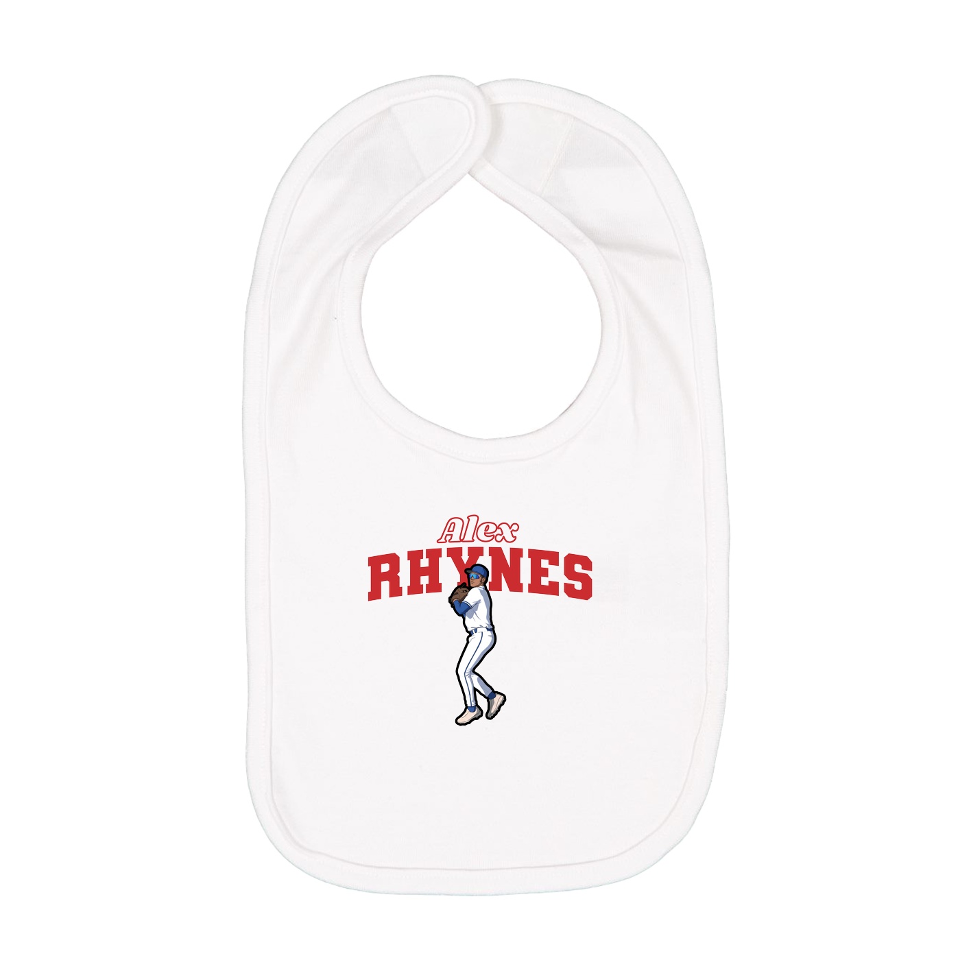 Infant Bib — Name Arch in White