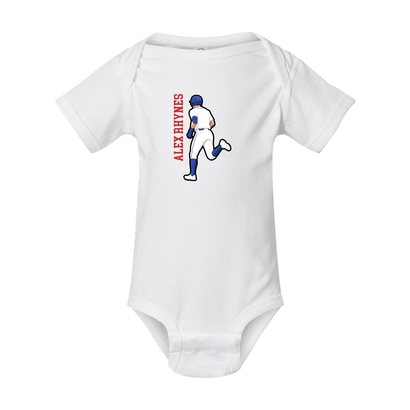 Baby Onesie — Name Vertical in White