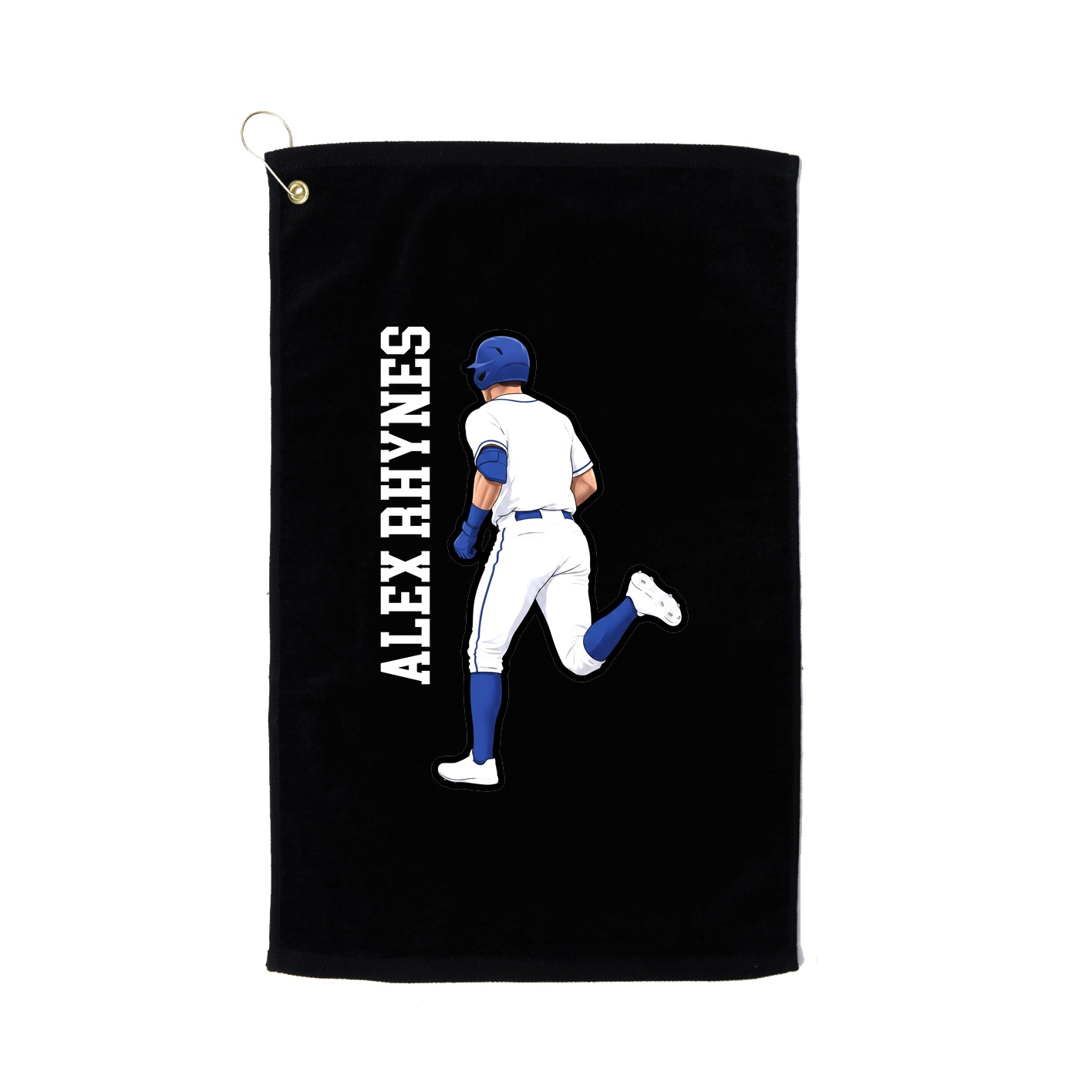 Golf Towel — Name Vertical in Black