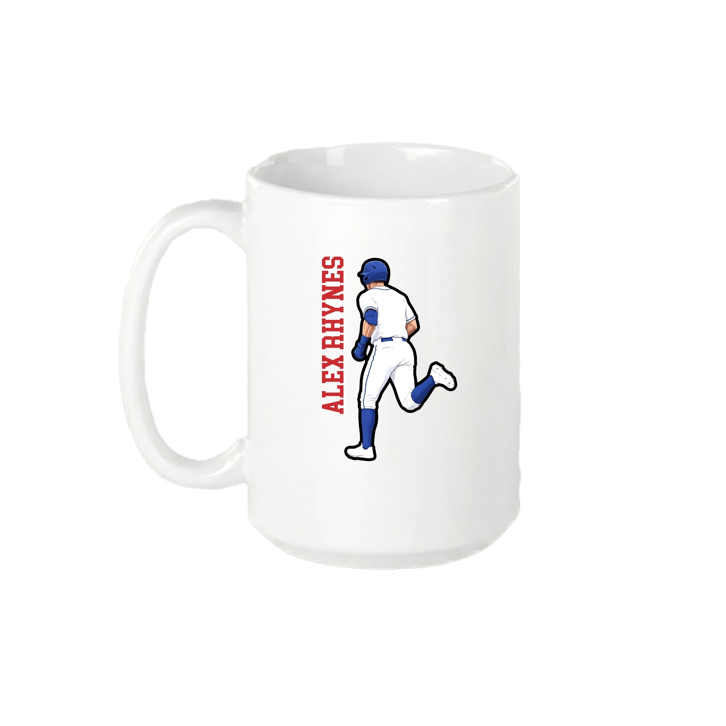 15oz Coffee Mug — Name Vertical in White