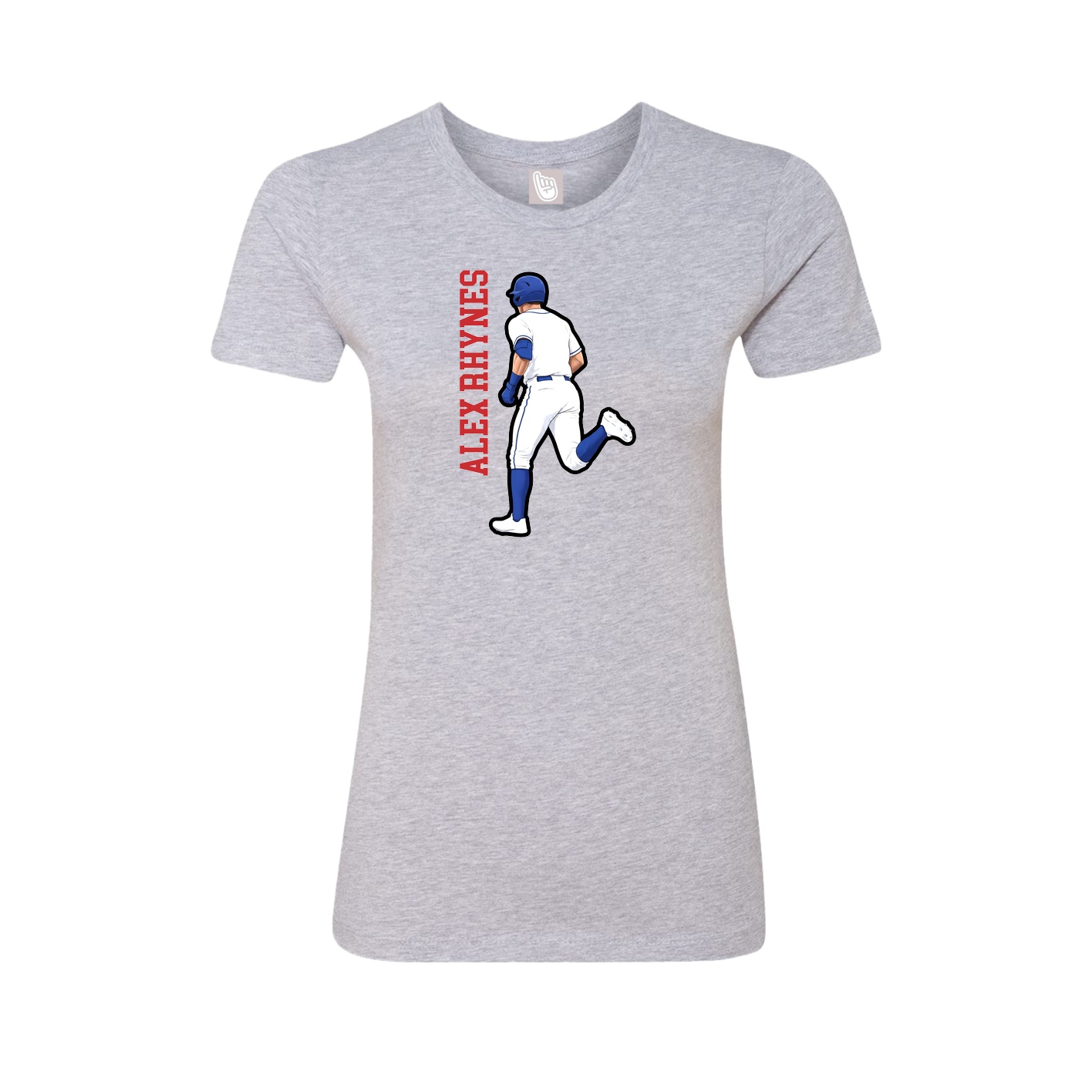 Womens Tee — Name Vertical in Grey