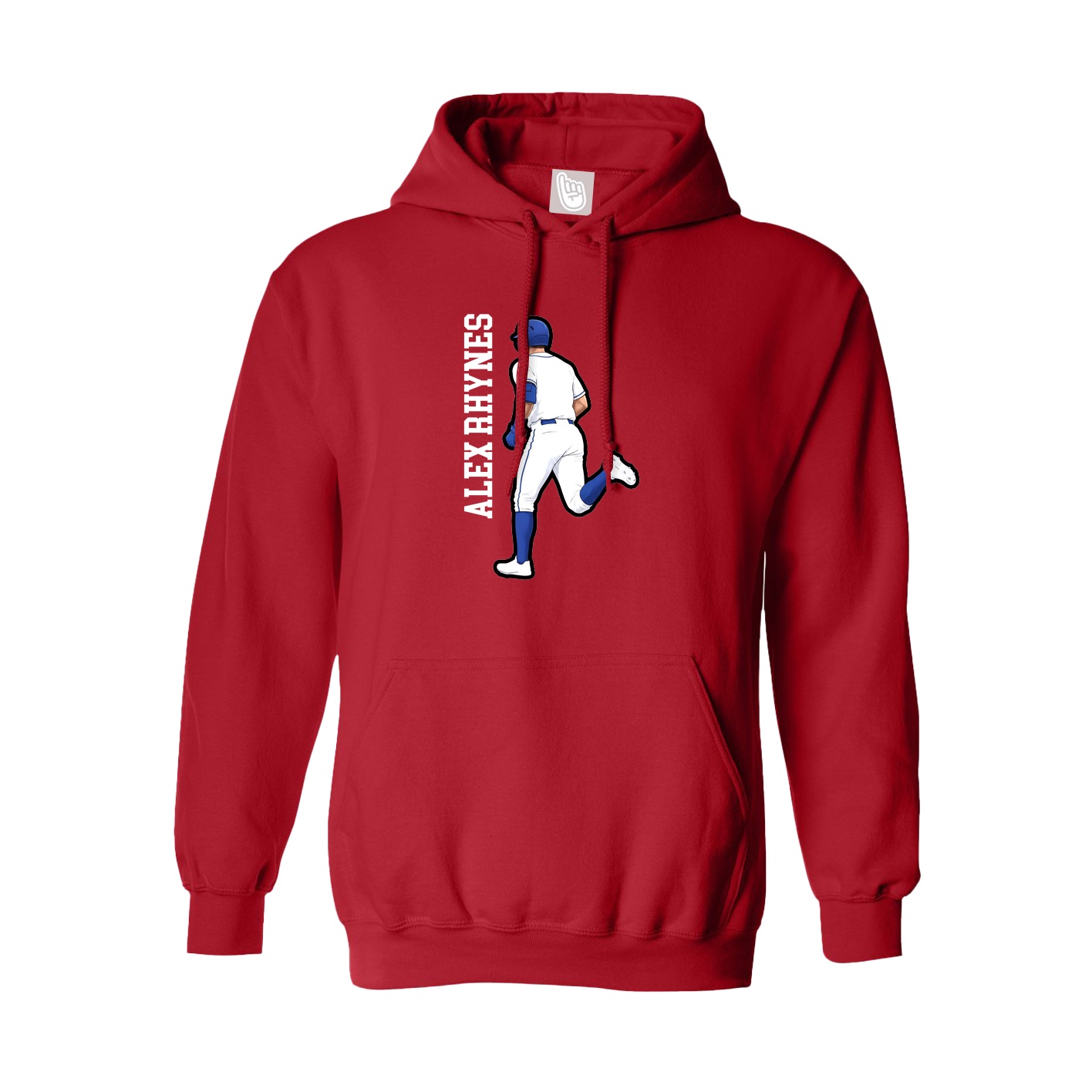 Hoodie — Name Vertical in Red