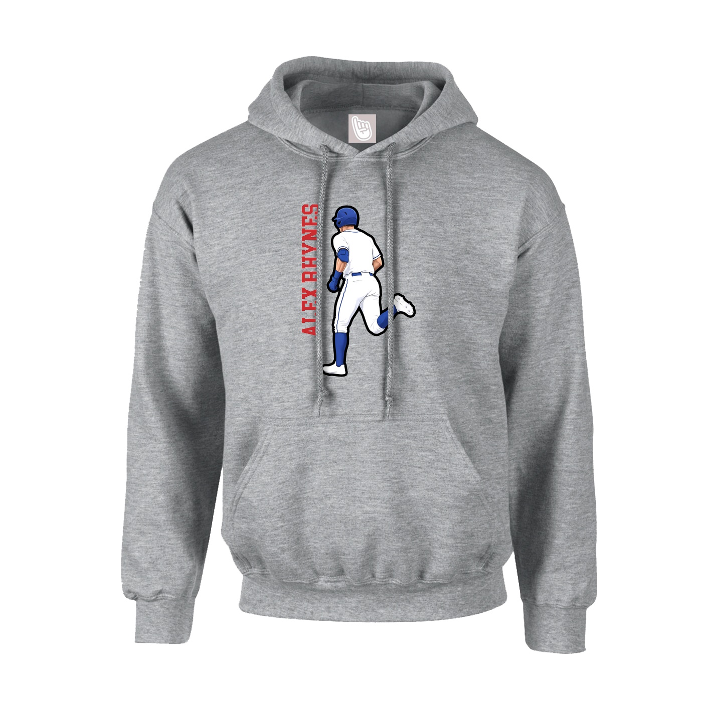 Youth Hoodie — Name Vertical in Grey