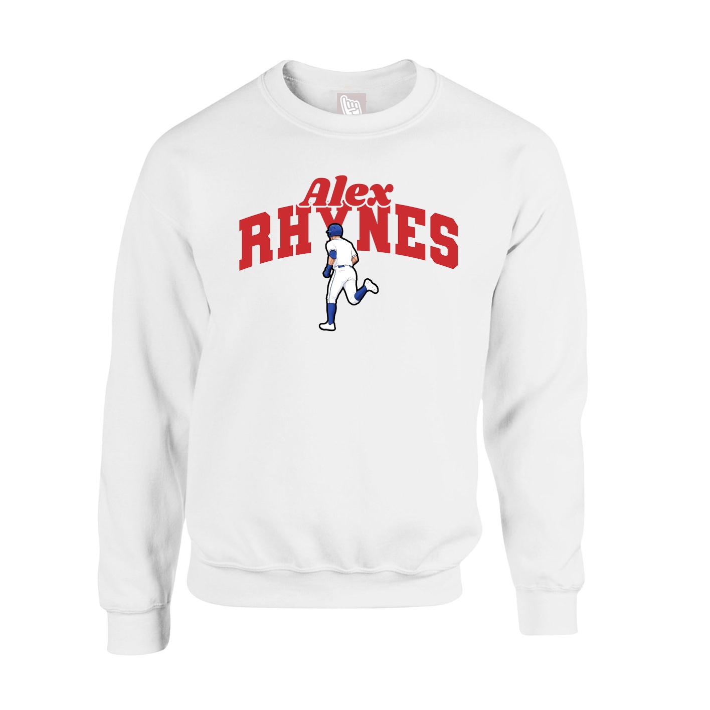 Fleece Crew — Signature Arch in White