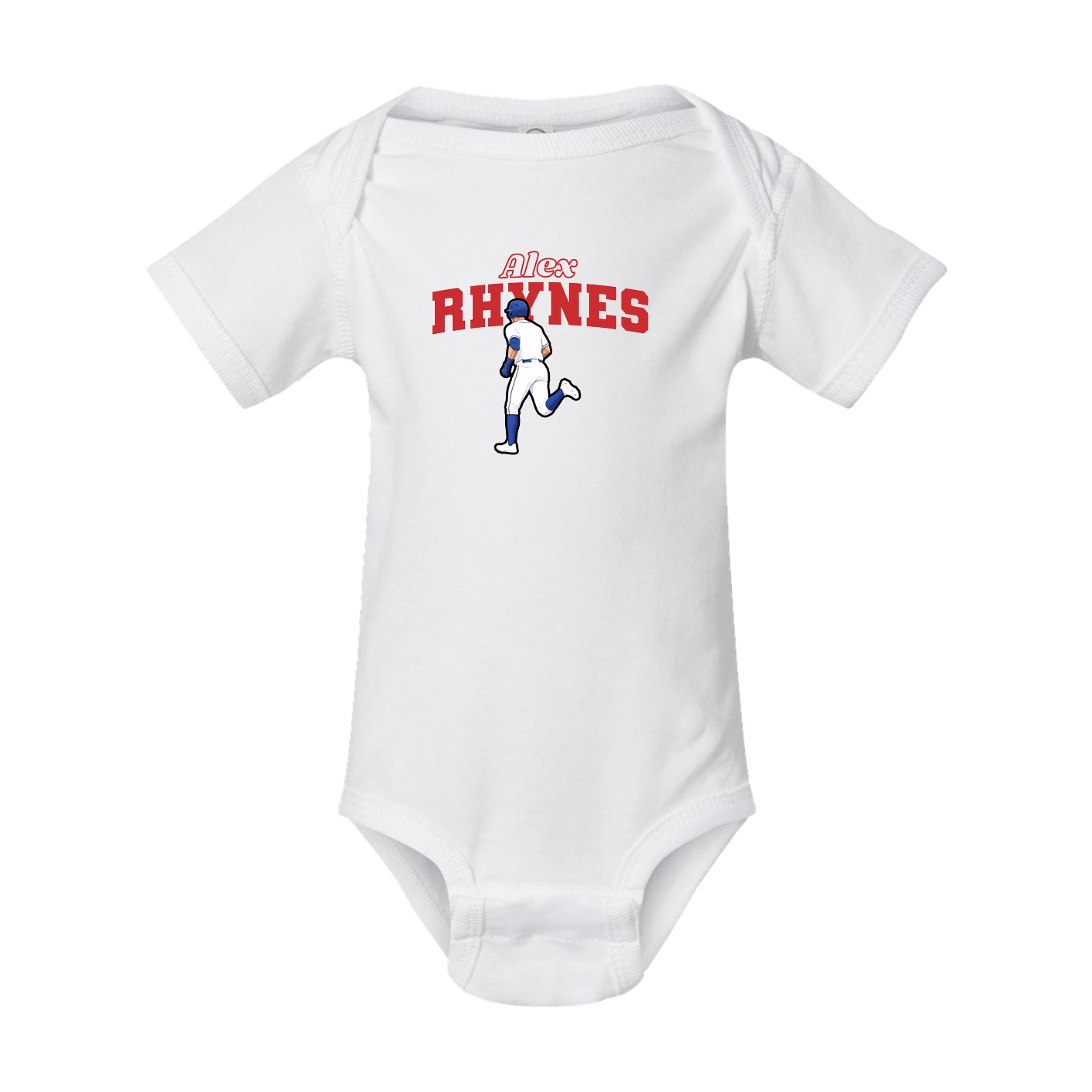 Baby Onesie — Name Arch in White