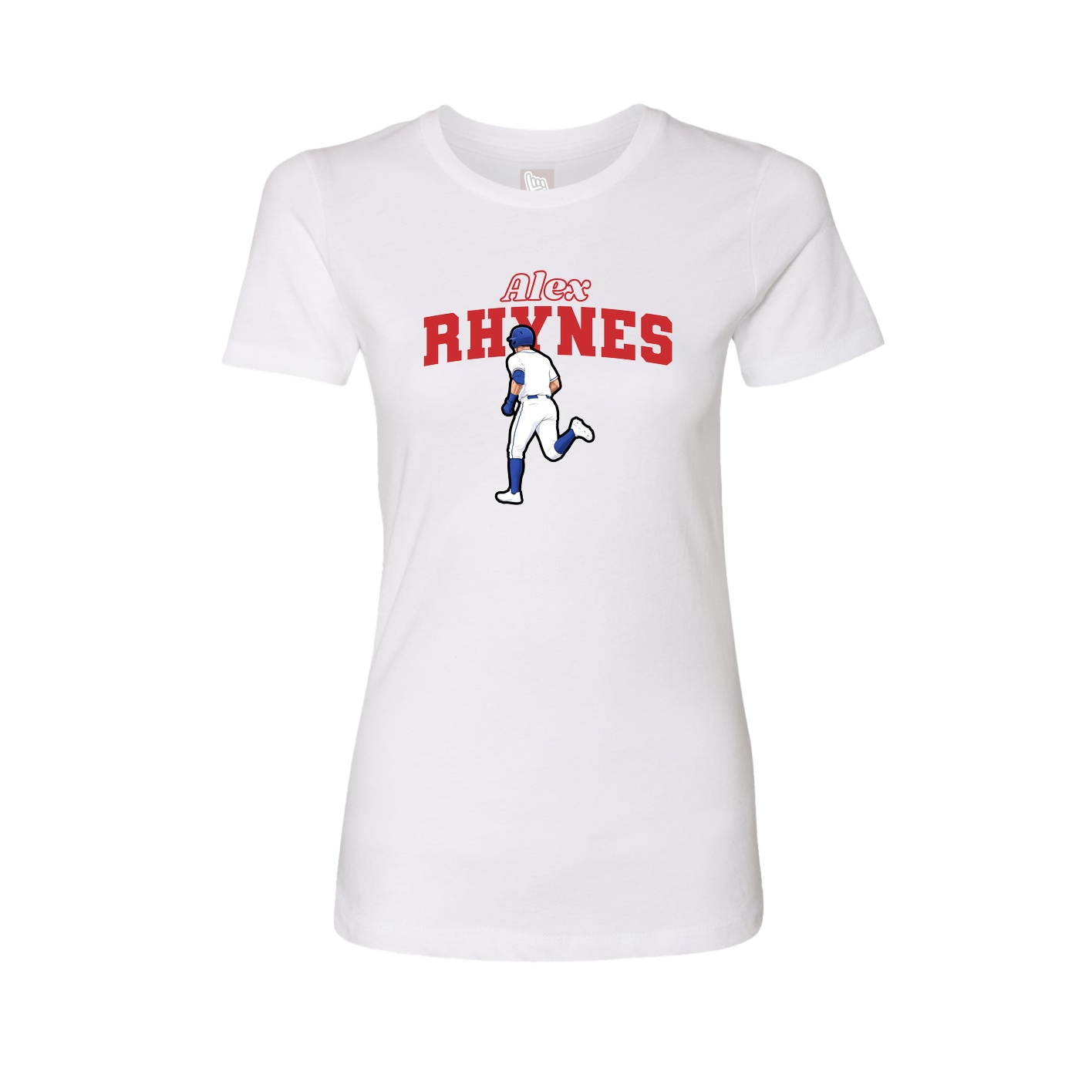 Womens Tee — Name Arch in White