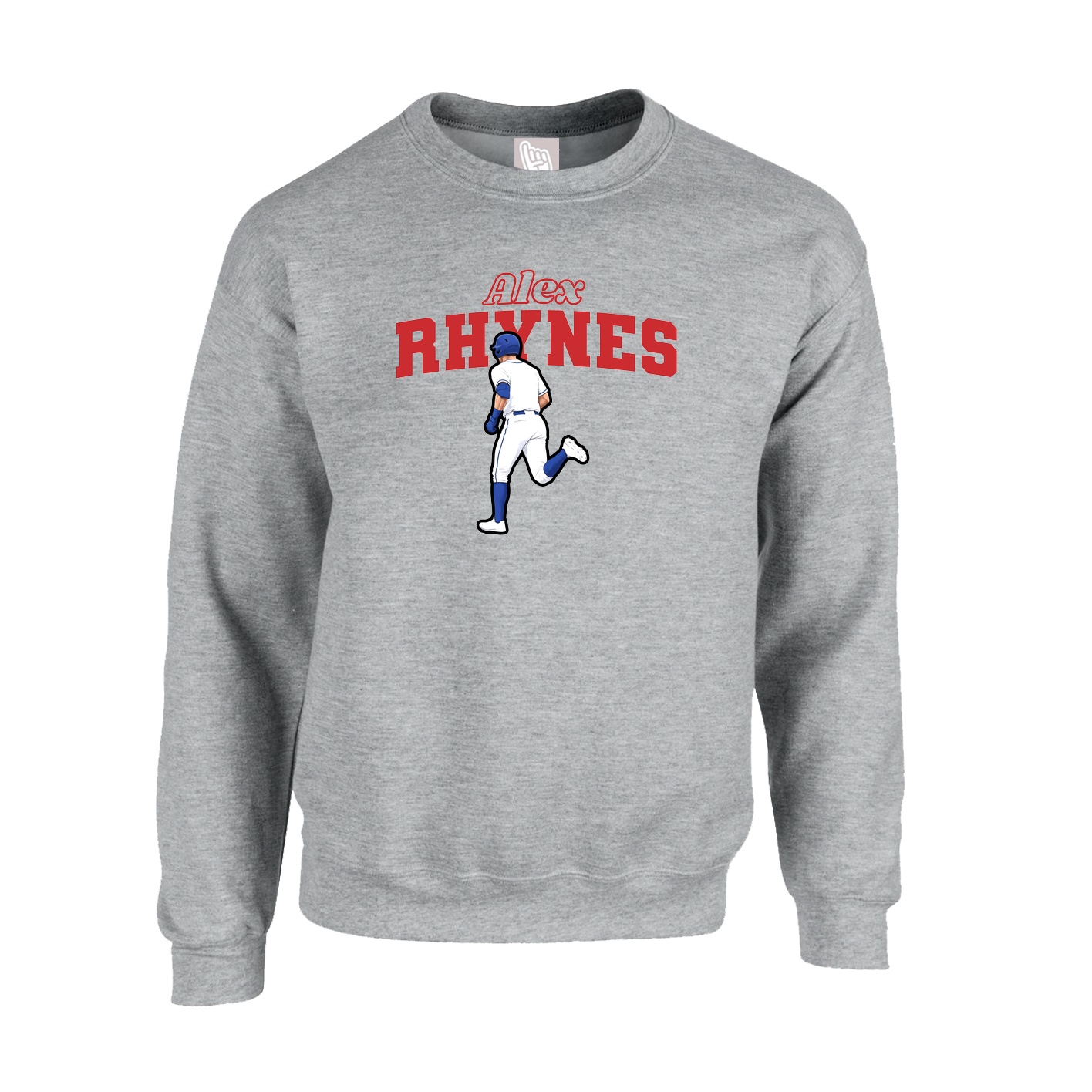 Fleece Crew — Name Arch in Grey