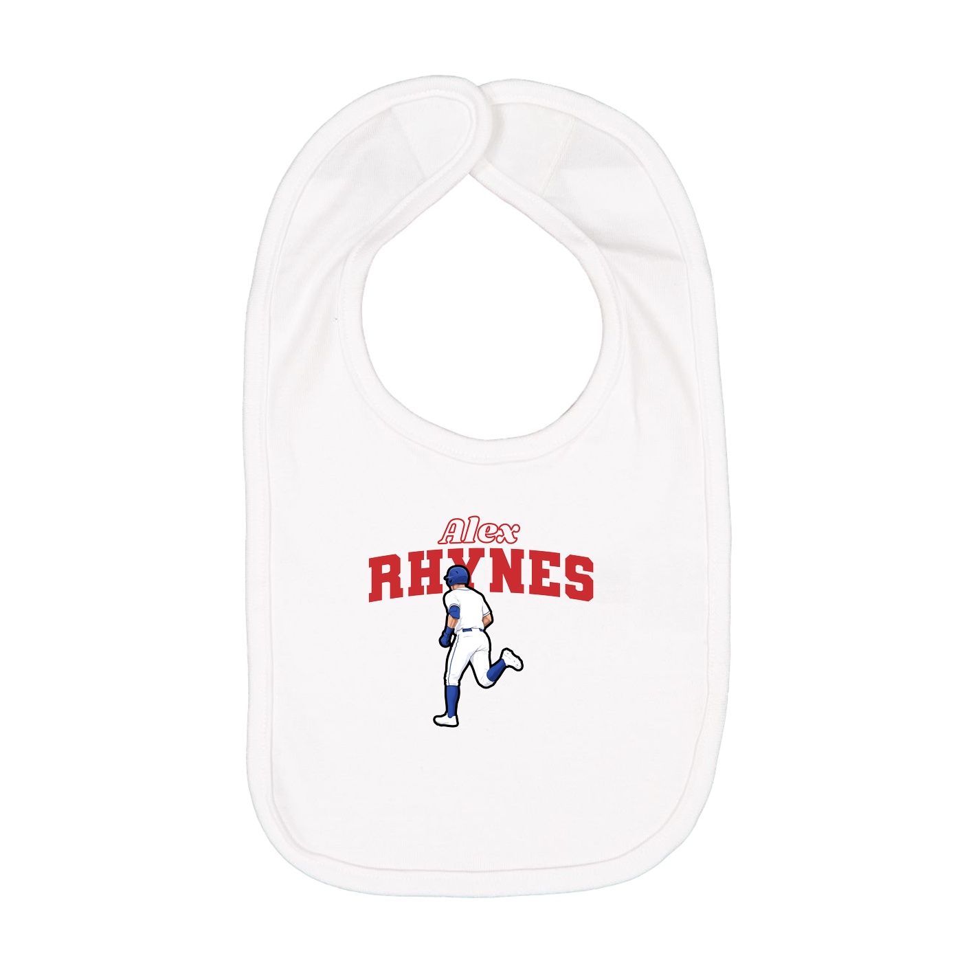 Infant Bib — Name Arch in White