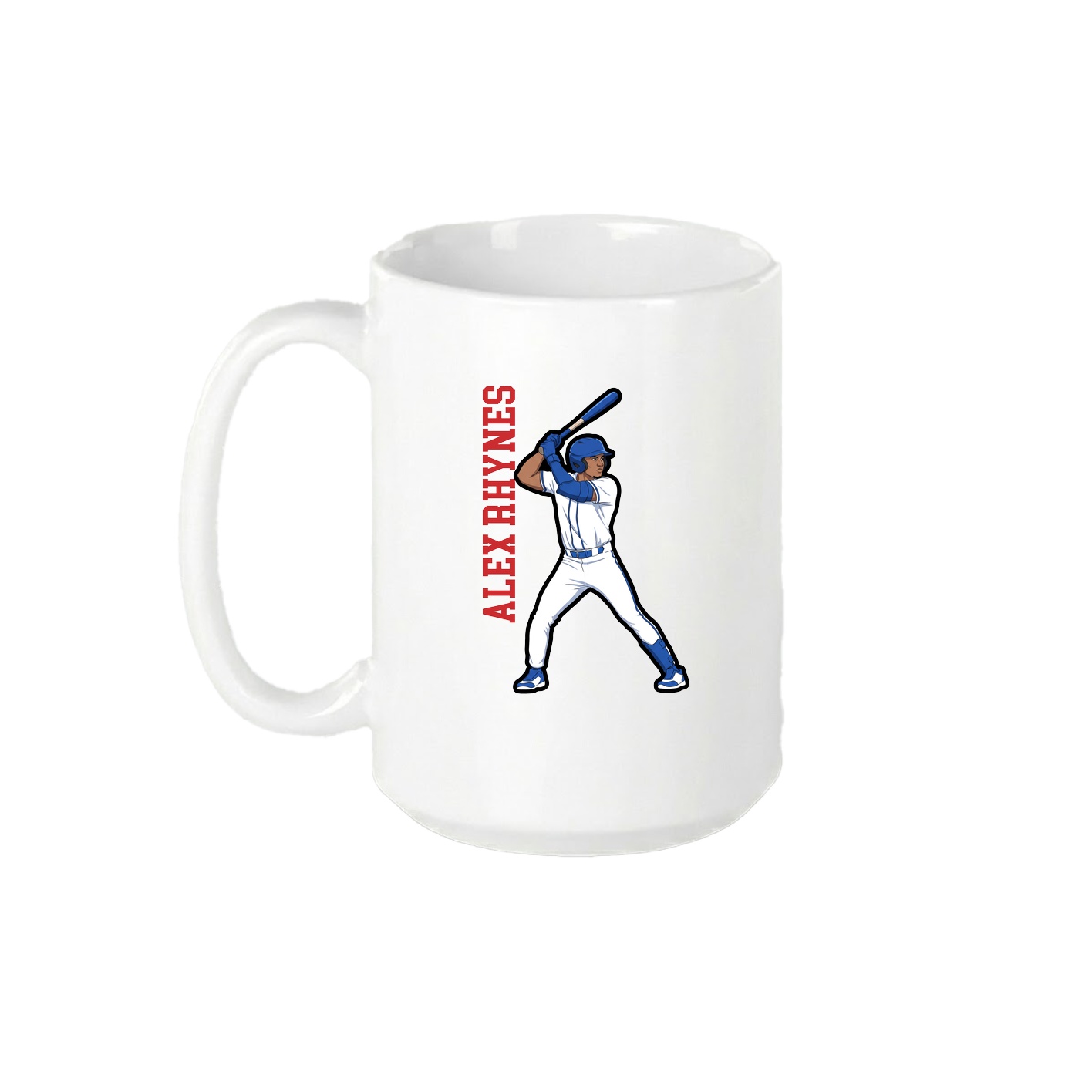 15oz Coffee Mug — Name Vertical in White
