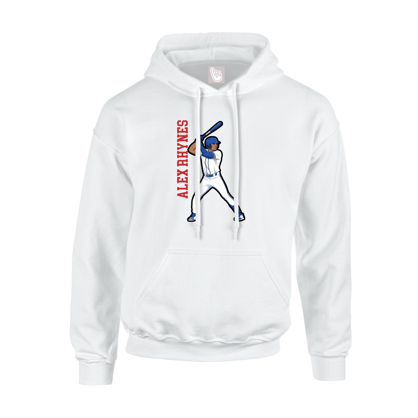 Hoodie — Name Vertical in White