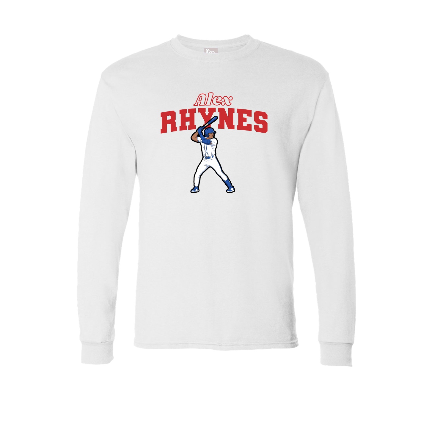 Long Sleeve Tee — Name Arch in White