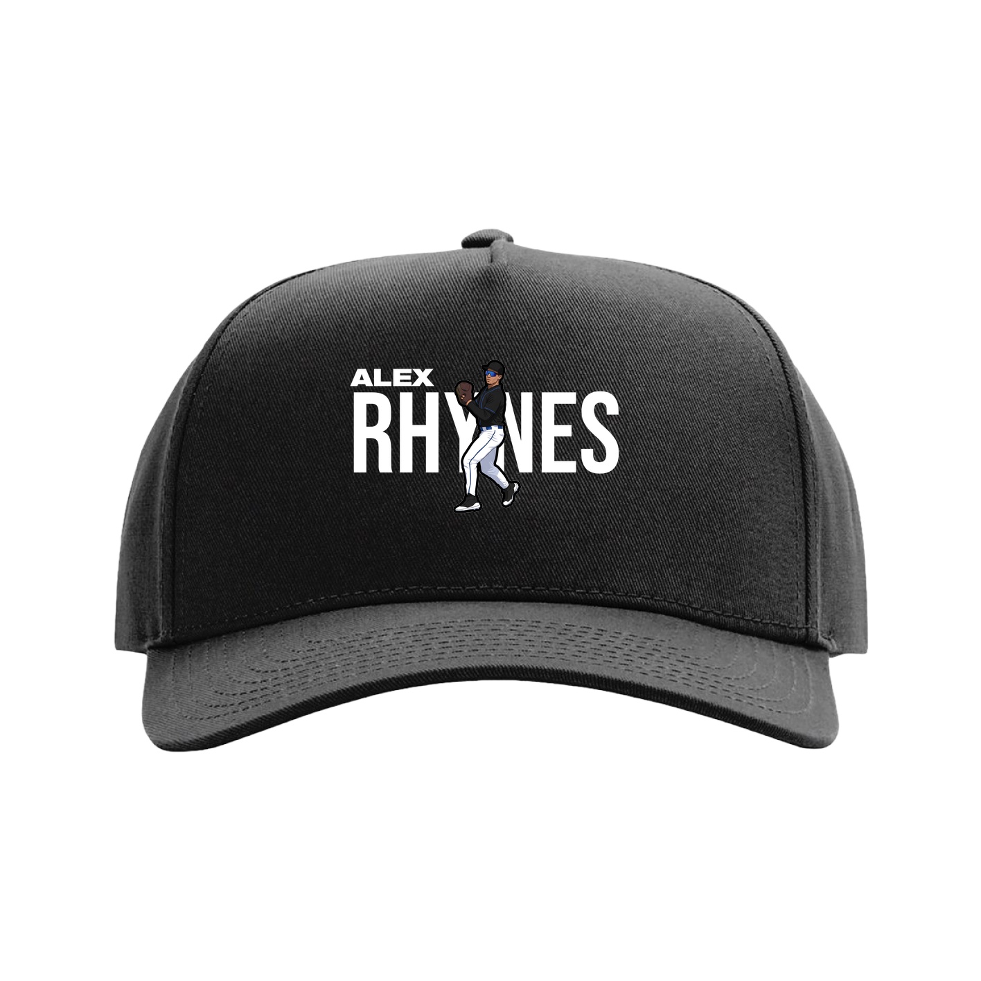 Full Fabric Five-Panel Champ Cap — Player Name in Black
