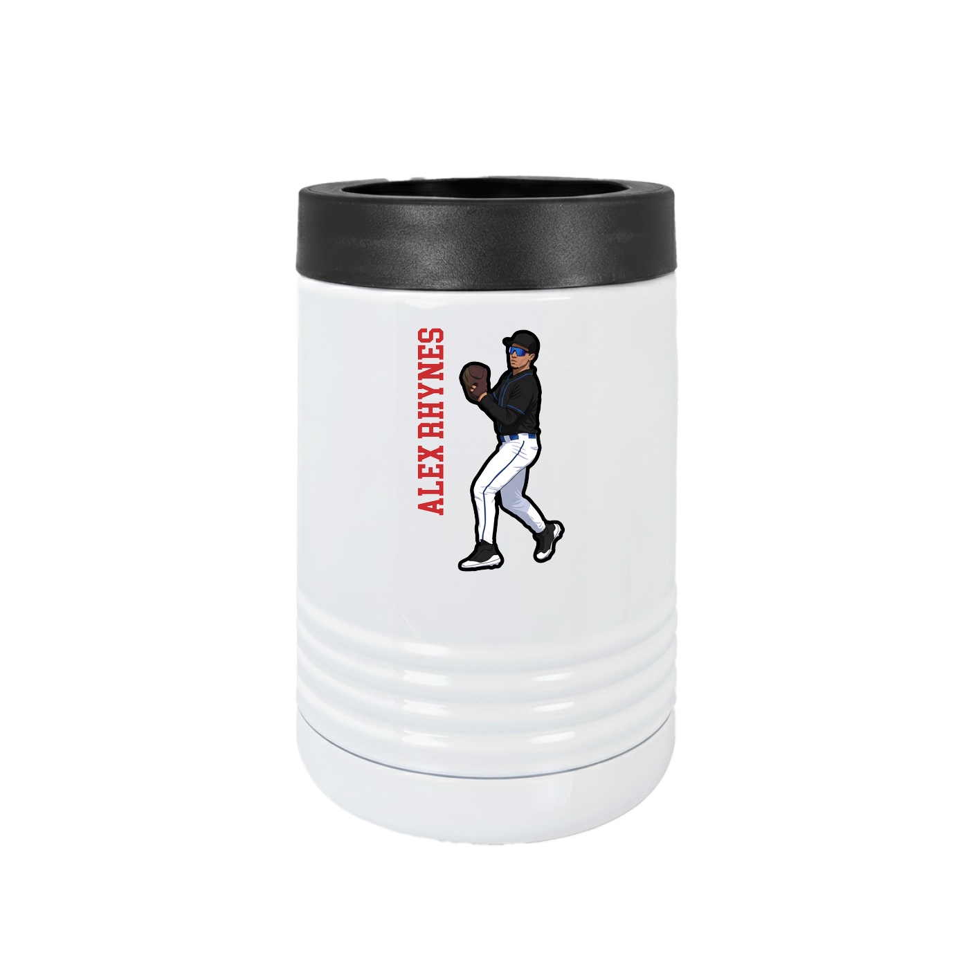 Beverage Holder — Name Vertical in White